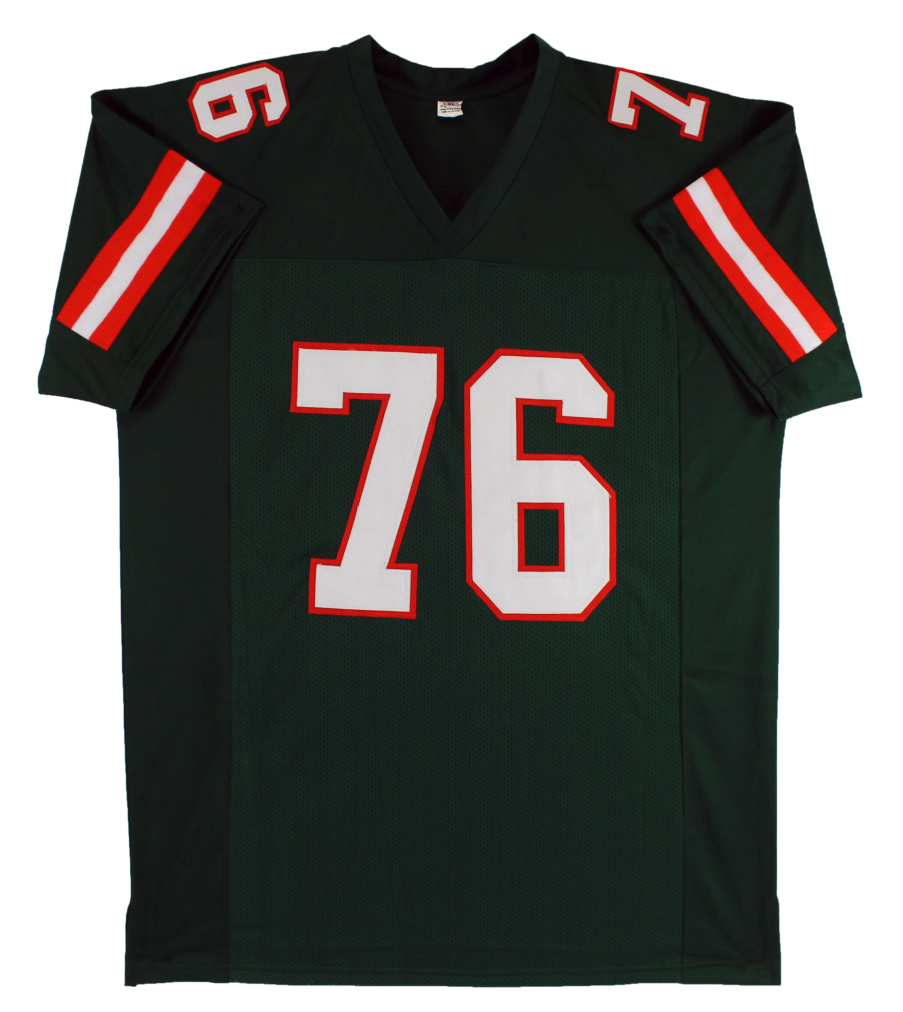 Miami Warren Sapp "91 Nat'l Champs" Signed Green Pro Style Jersey BAS Witnessed - Image 4