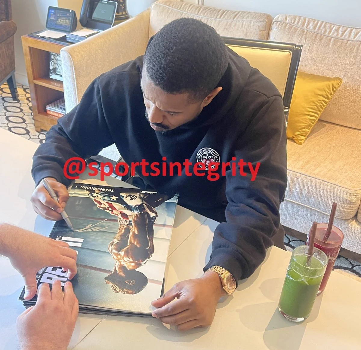 Michael B Jordan Signed Framed 16x20 Creed Photo w/ Stallone BAS ITP - Image 4