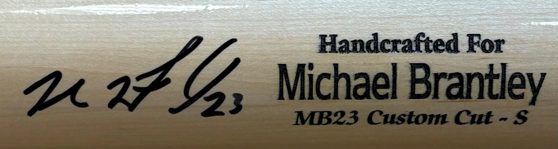 Michael Brantley Houston Astros Signed Marucci Pro Model Baseball Bat BAS - Image 2