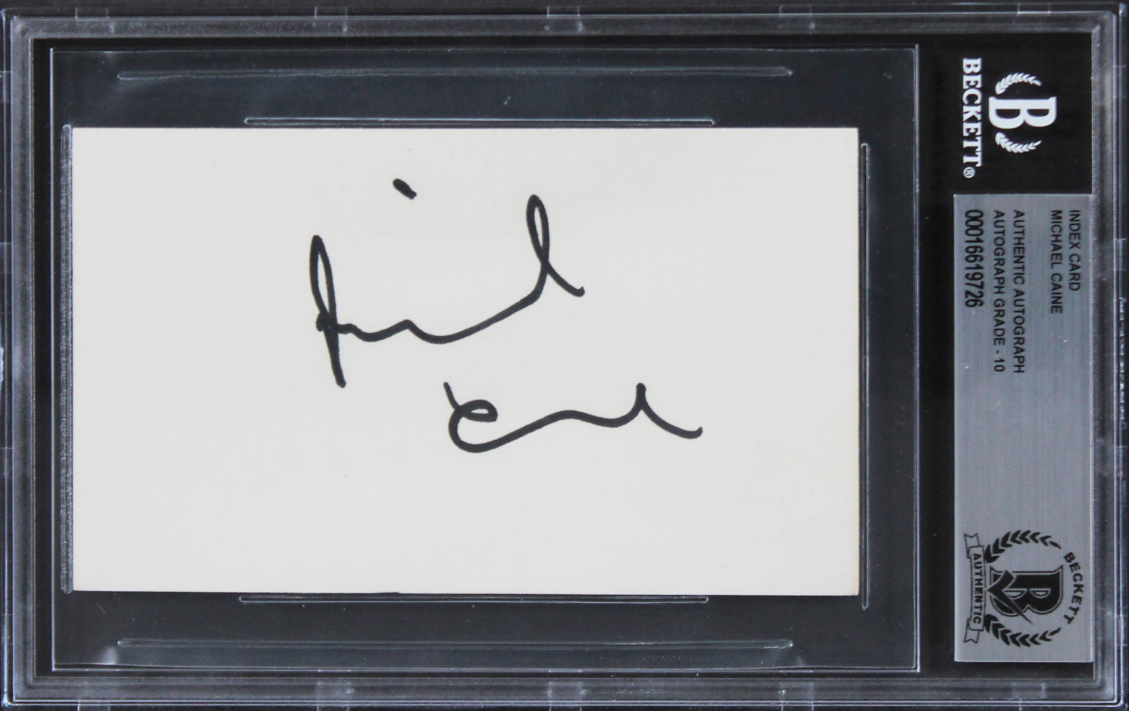 Michael Caine Batman The Dark Knight Signed 3x5 Index Card Auto 10! BAS Slabbed