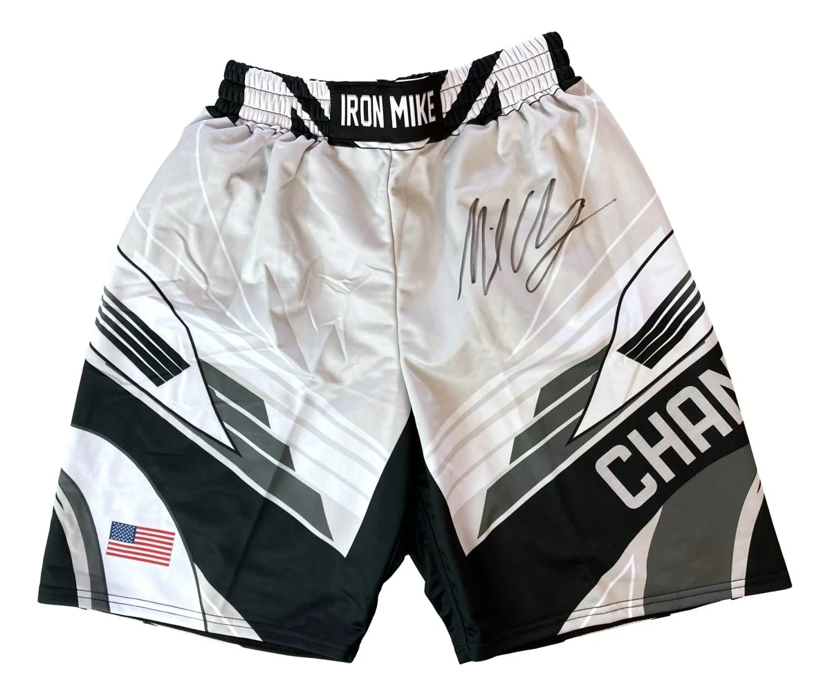 Michael Chandler Signed Custom White MMA Fighting Trunks BAS ITP - Image 5