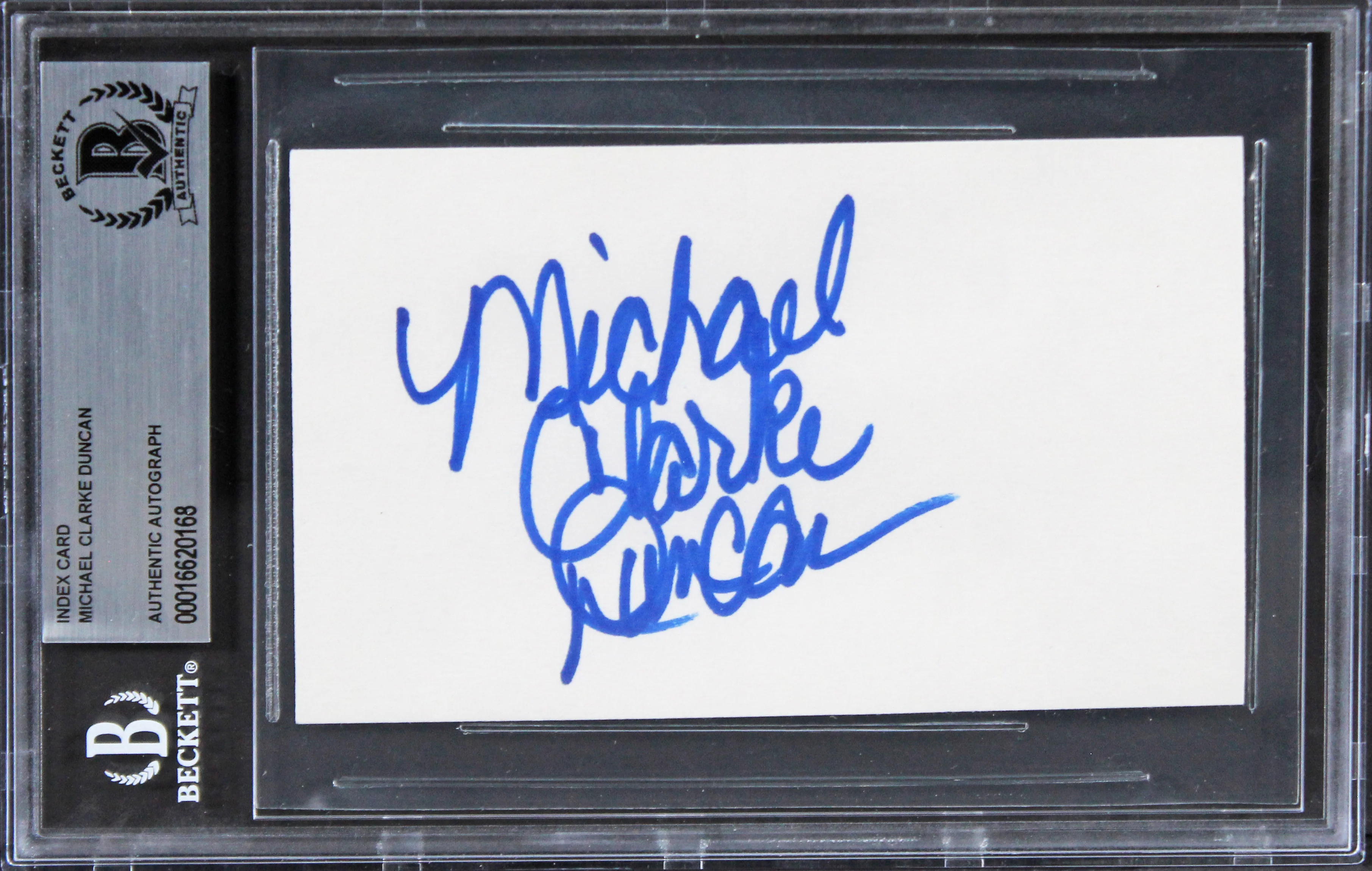 Michael Clarke Duncan The Green Mile Authentic Signed 3x5 Index Card BAS Slab 1