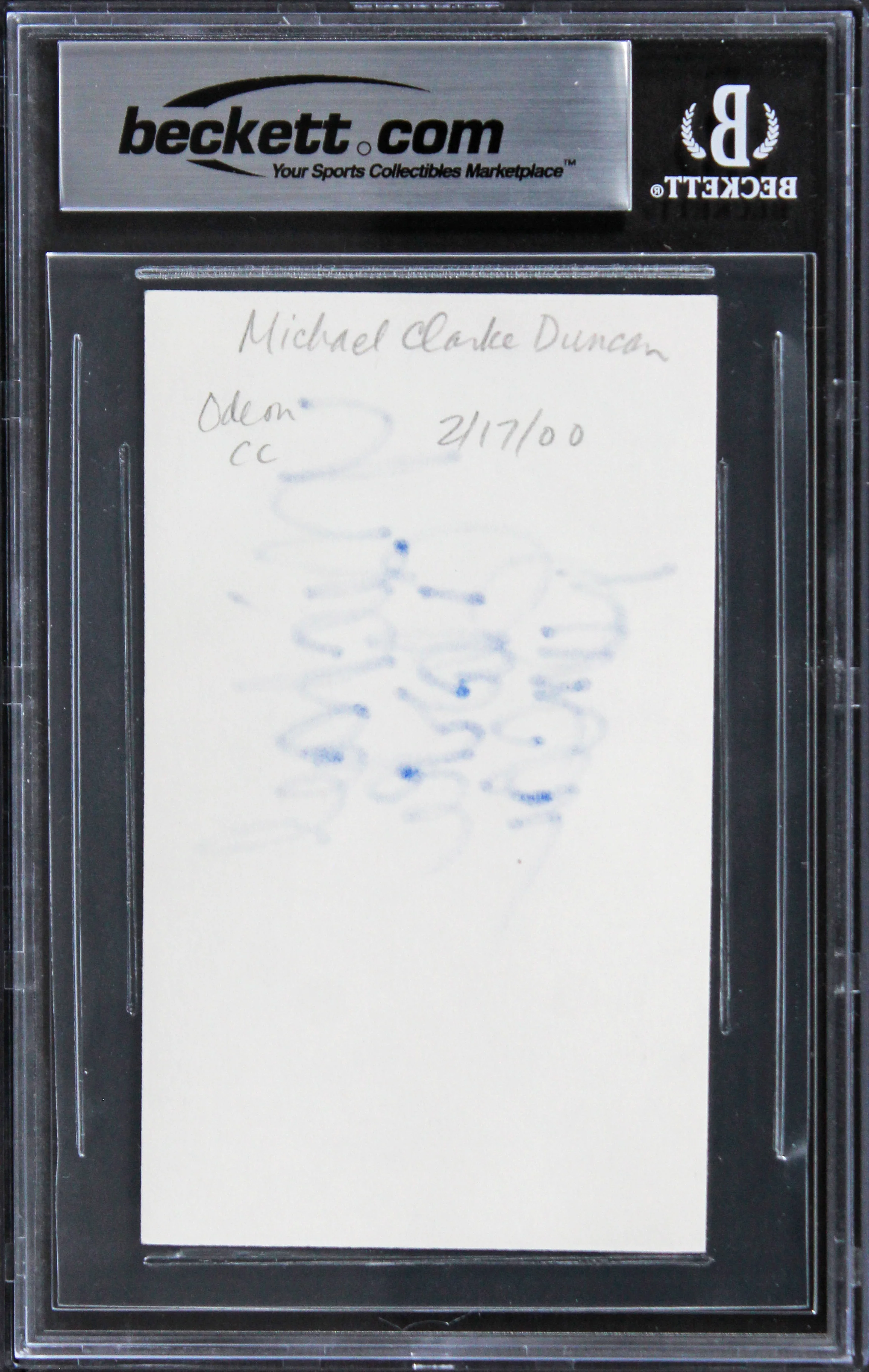 Michael Clarke Duncan The Green Mile Authentic Signed 3x5 Index Card BAS Slab 1 - Image 3