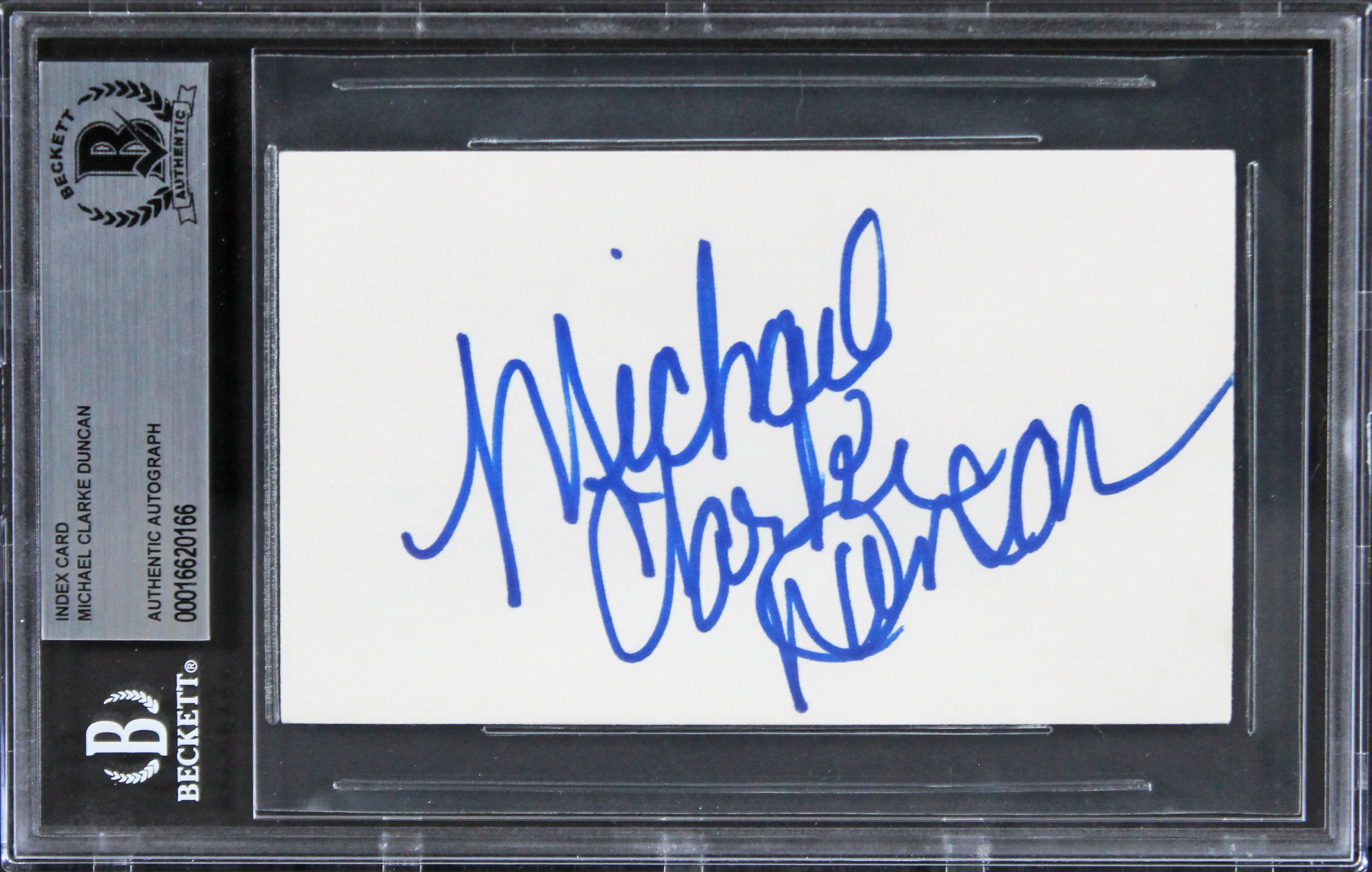 Michael Clarke Duncan The Green Mile Authentic Signed 3x5 Index Card BAS Slab 2 - Image 2