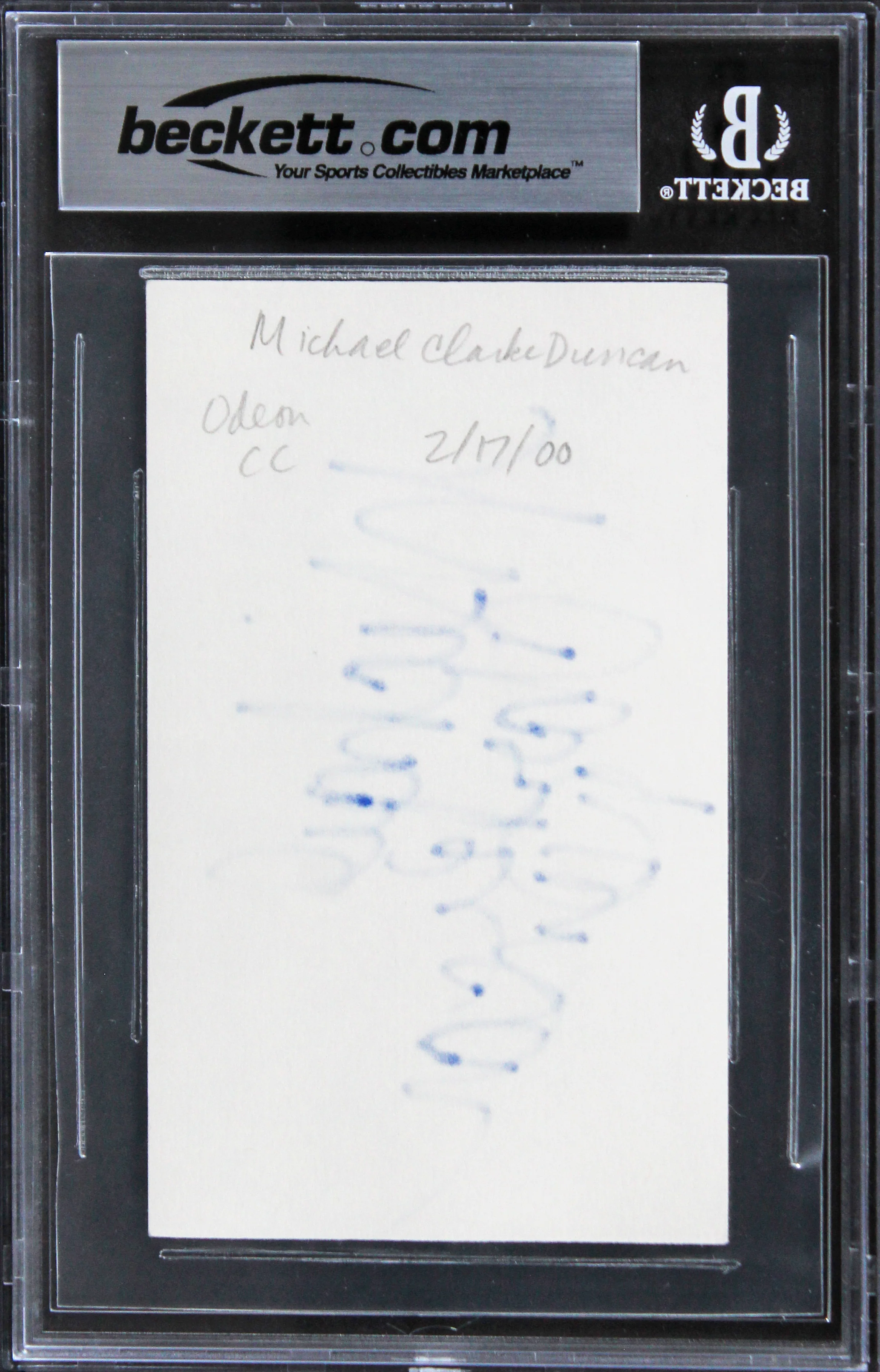 Michael Clarke Duncan The Green Mile Authentic Signed 3x5 Index Card BAS Slab 2 - Image 3