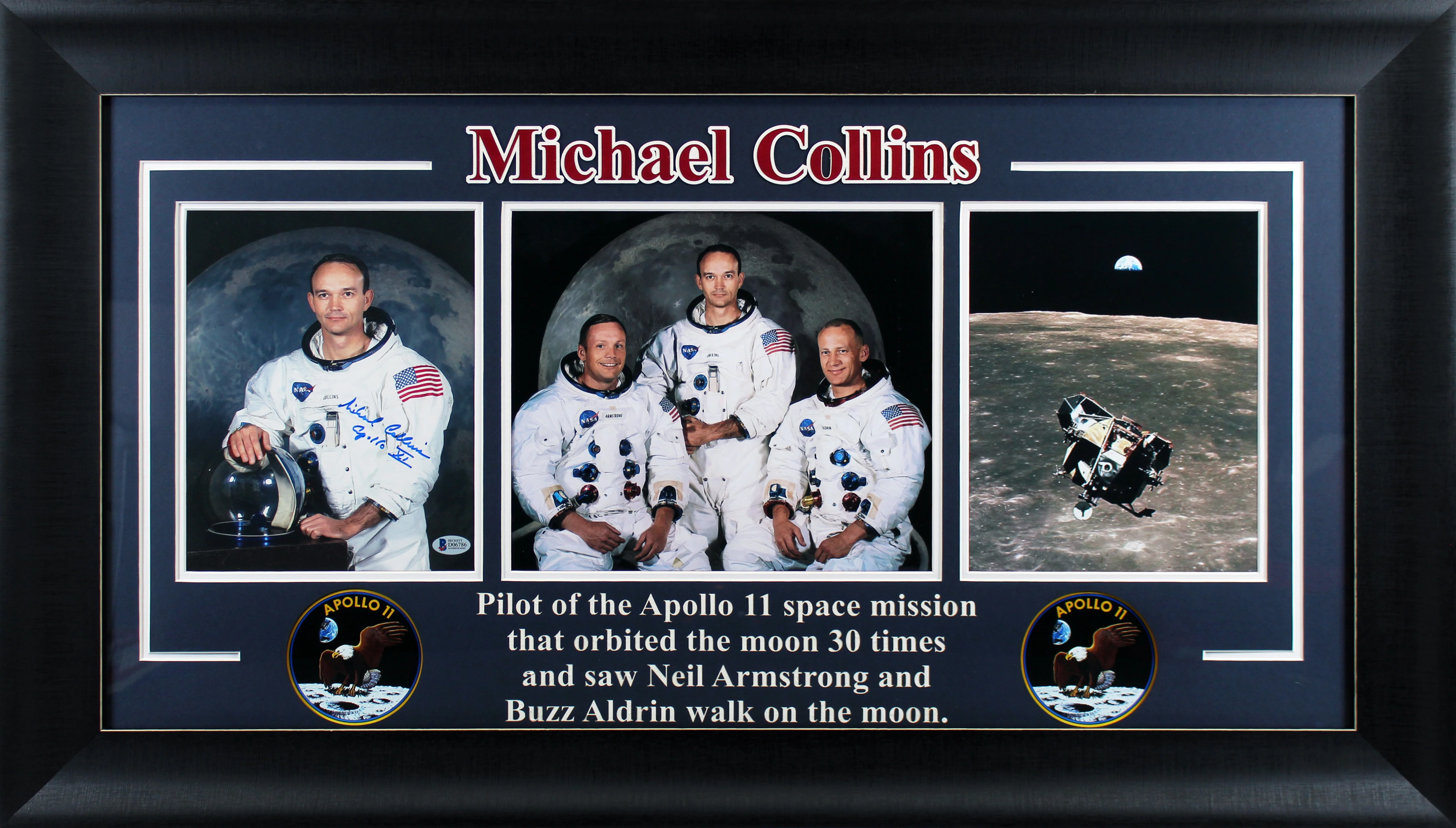 Michael Collins Apollo 11 Authentic Signed 8x10 Framed Photo BAS #D06786 - Image 2