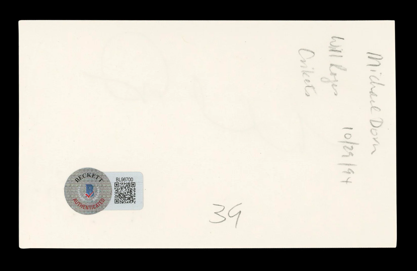 Michael Dorn Star Trek Authentic Signed 3x5 Index Card Autographed BAS #BL96700 - Image 3