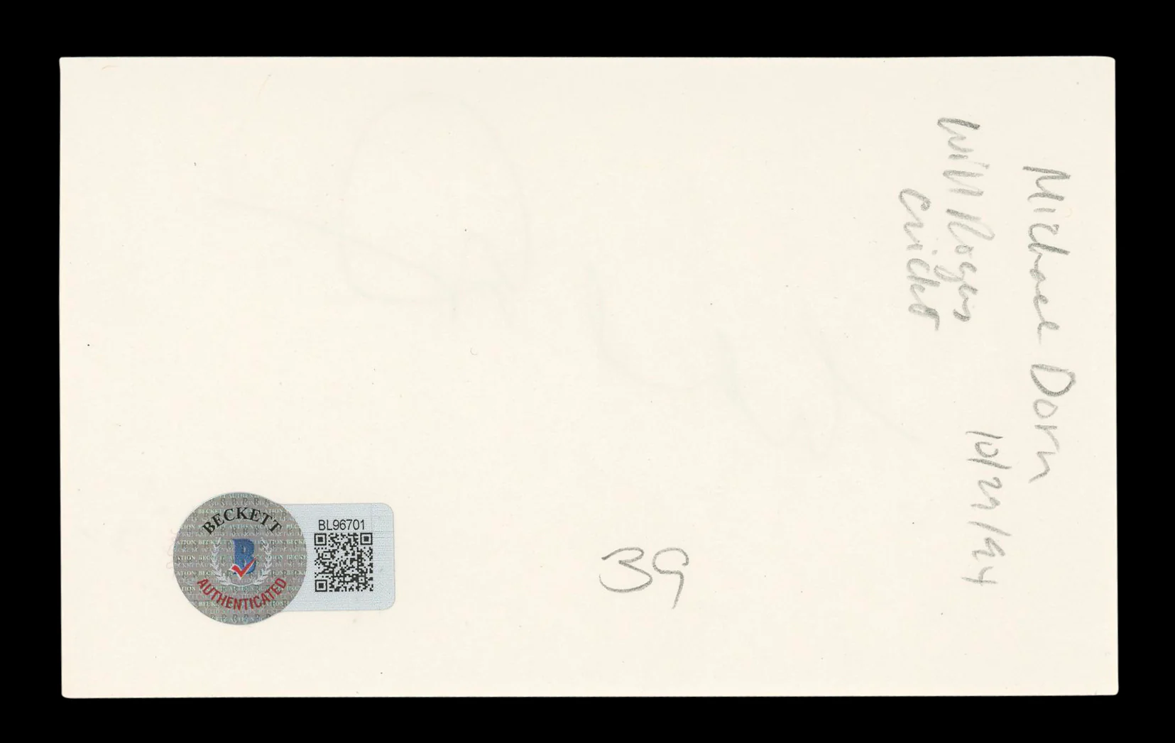 Michael Dorn Star Trek Authentic Signed 3x5 Index Card Autographed BAS #BL96701 - Image 3