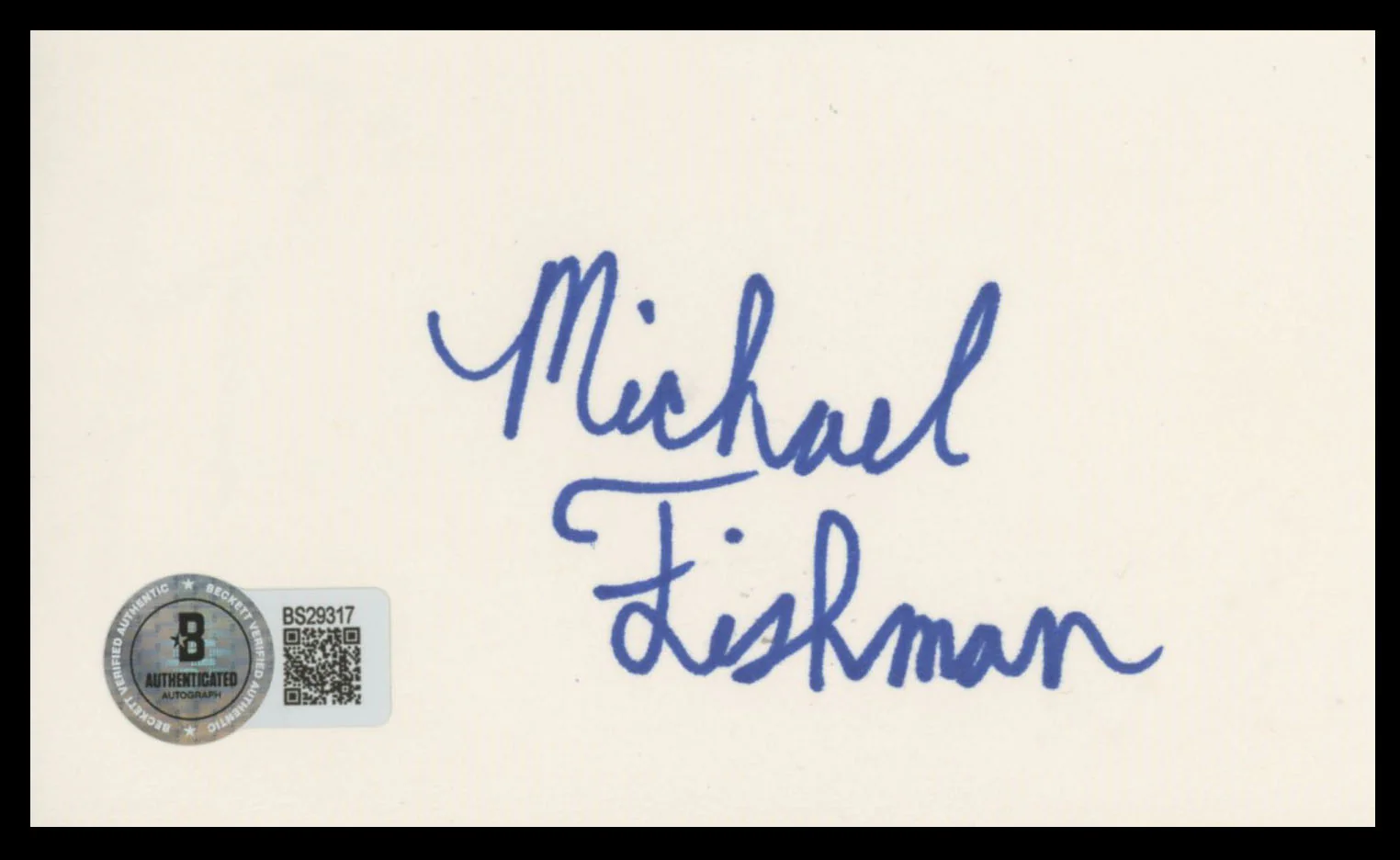 Michael Fishman Roseanne Authentic Signed 3x5 Index Card BAS #BS29317 - Image 2