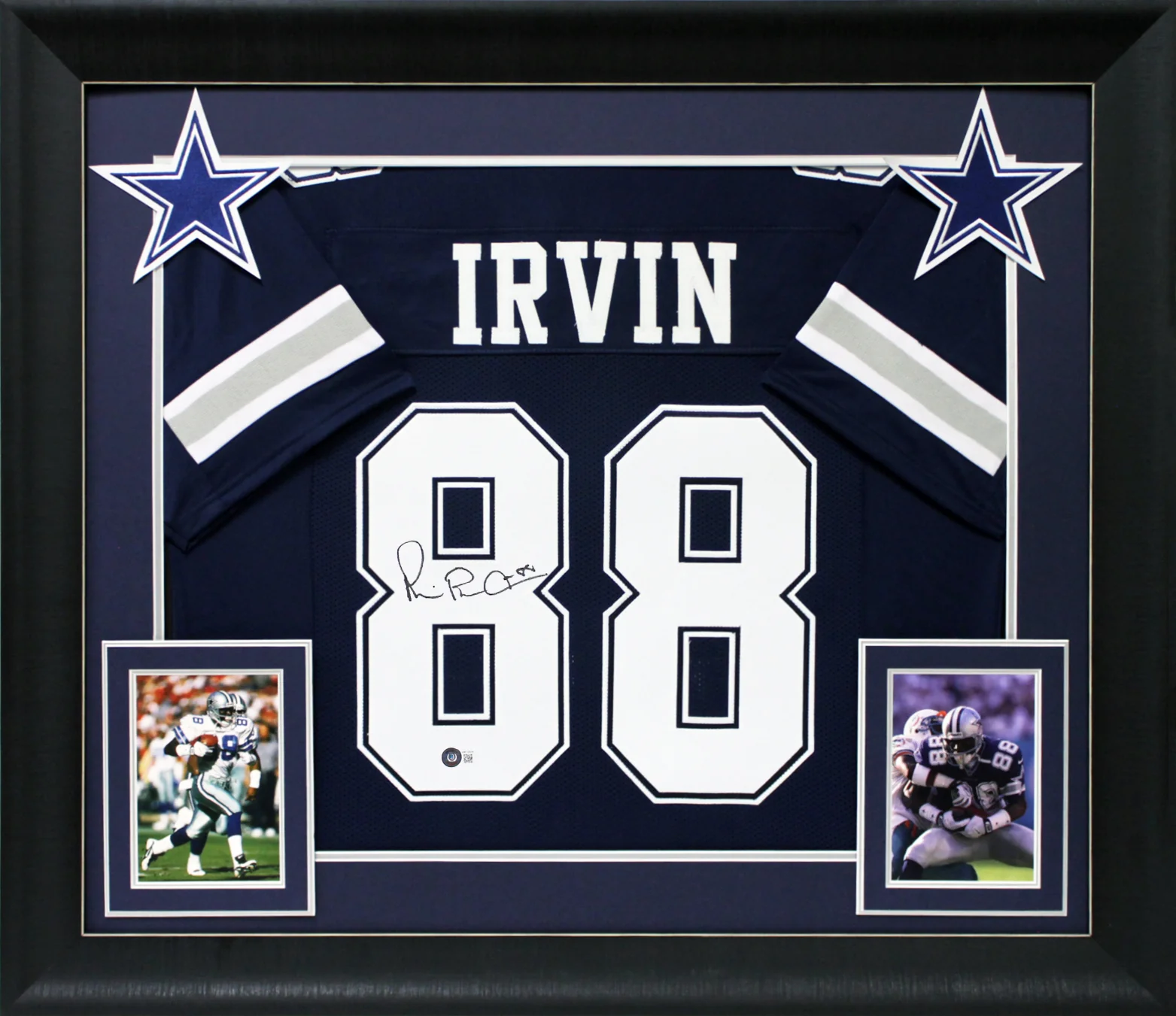 Michael Irvin Authentic Signed Navy Blue Pro Style Framed Jersey BAS Witnessed 2 - Image 2