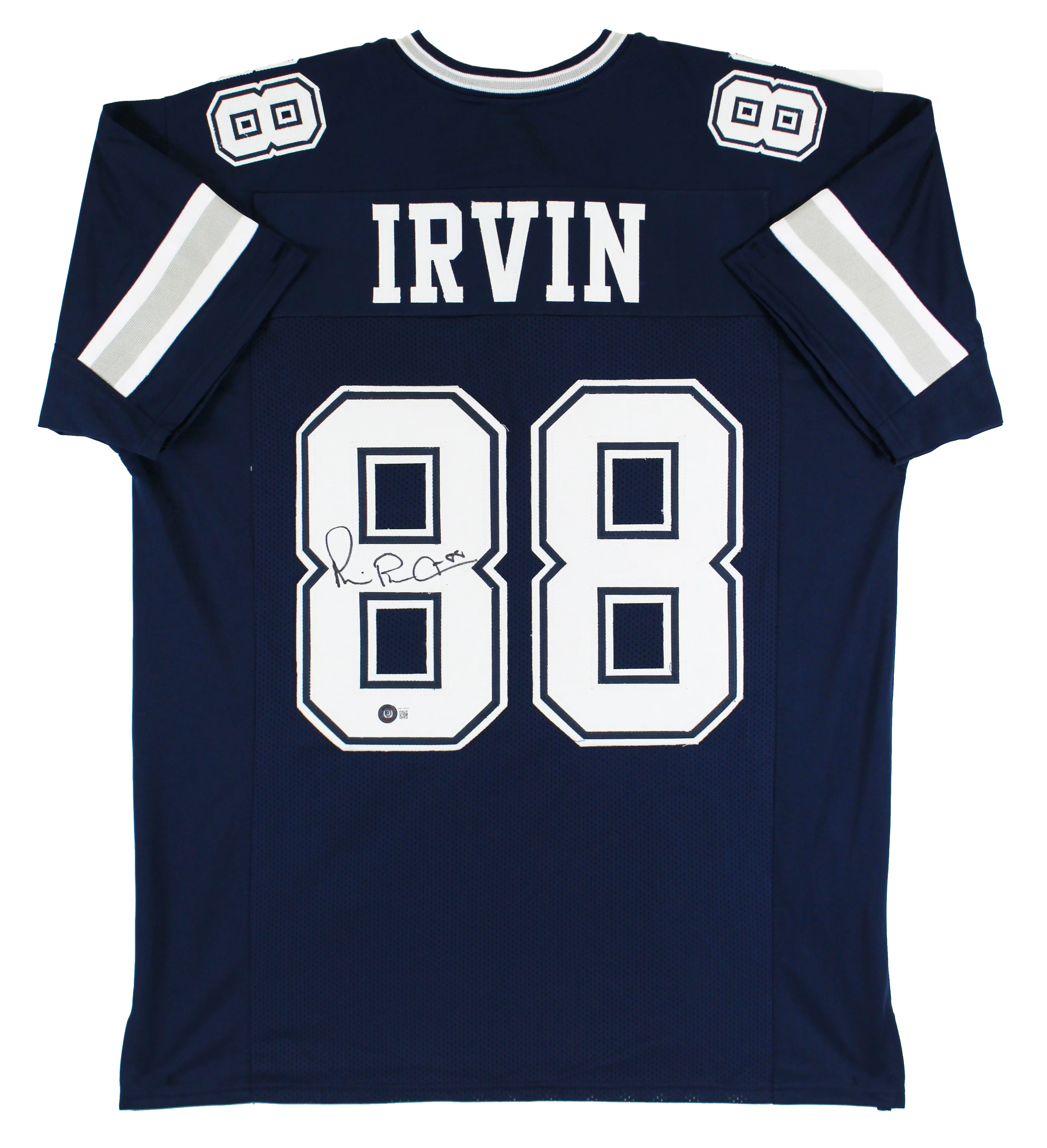 Michael Irvin Authentic Signed Navy Blue Pro Style Jersey BAS Witnessed 2 - Image 2