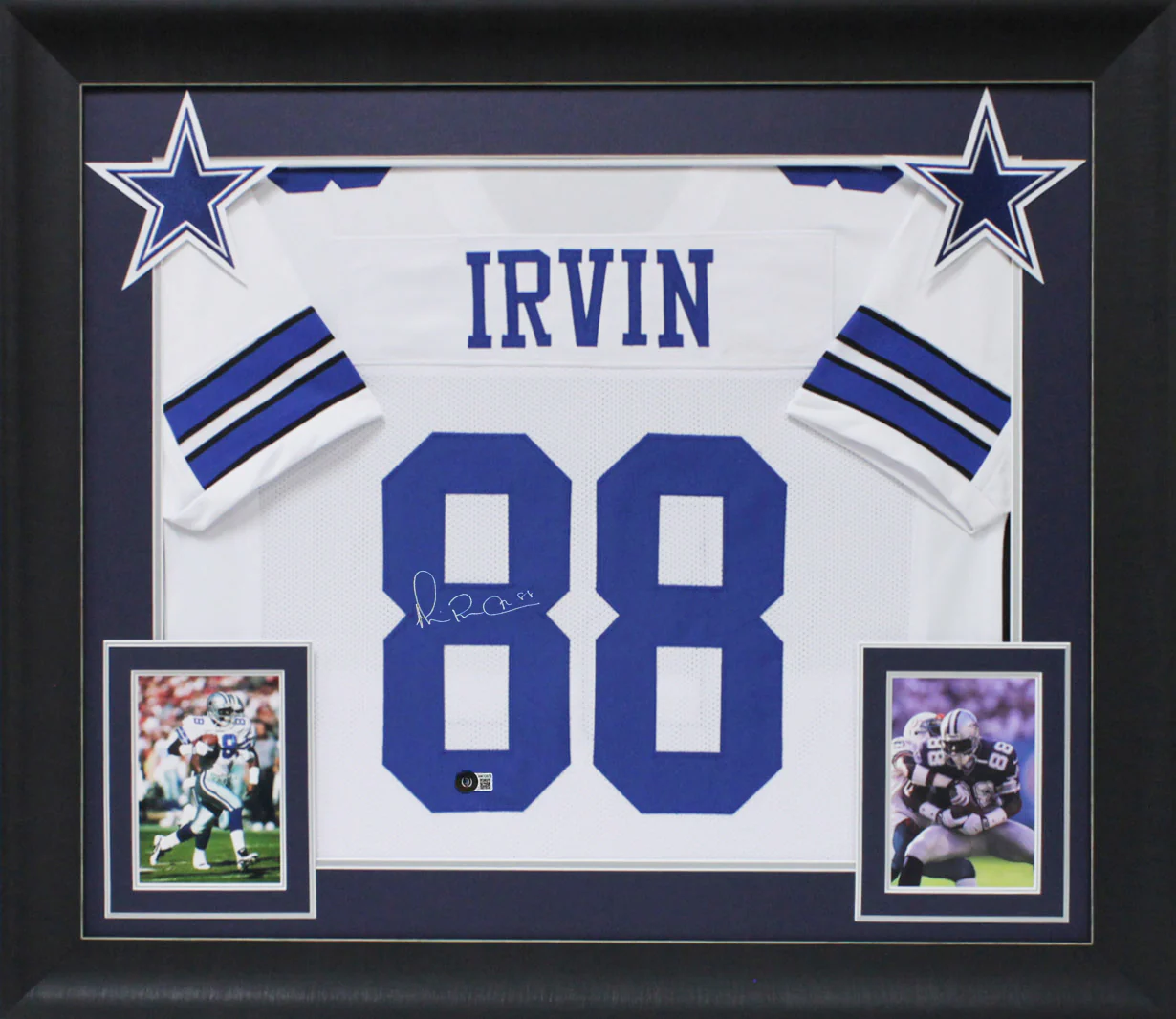 Michael Irvin Authentic Signed White Pro Style Framed Jersey BAS Witnessed 2 - Image 2