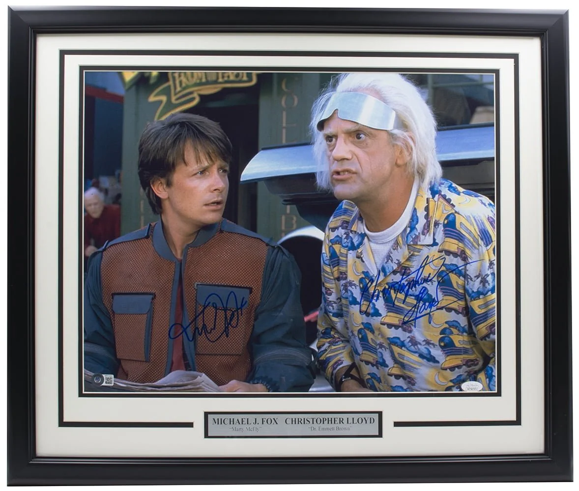 Michael J. Fox Christopher Lloyd Signed Framed 16x20 Future Photo JSA BAS - Image 8