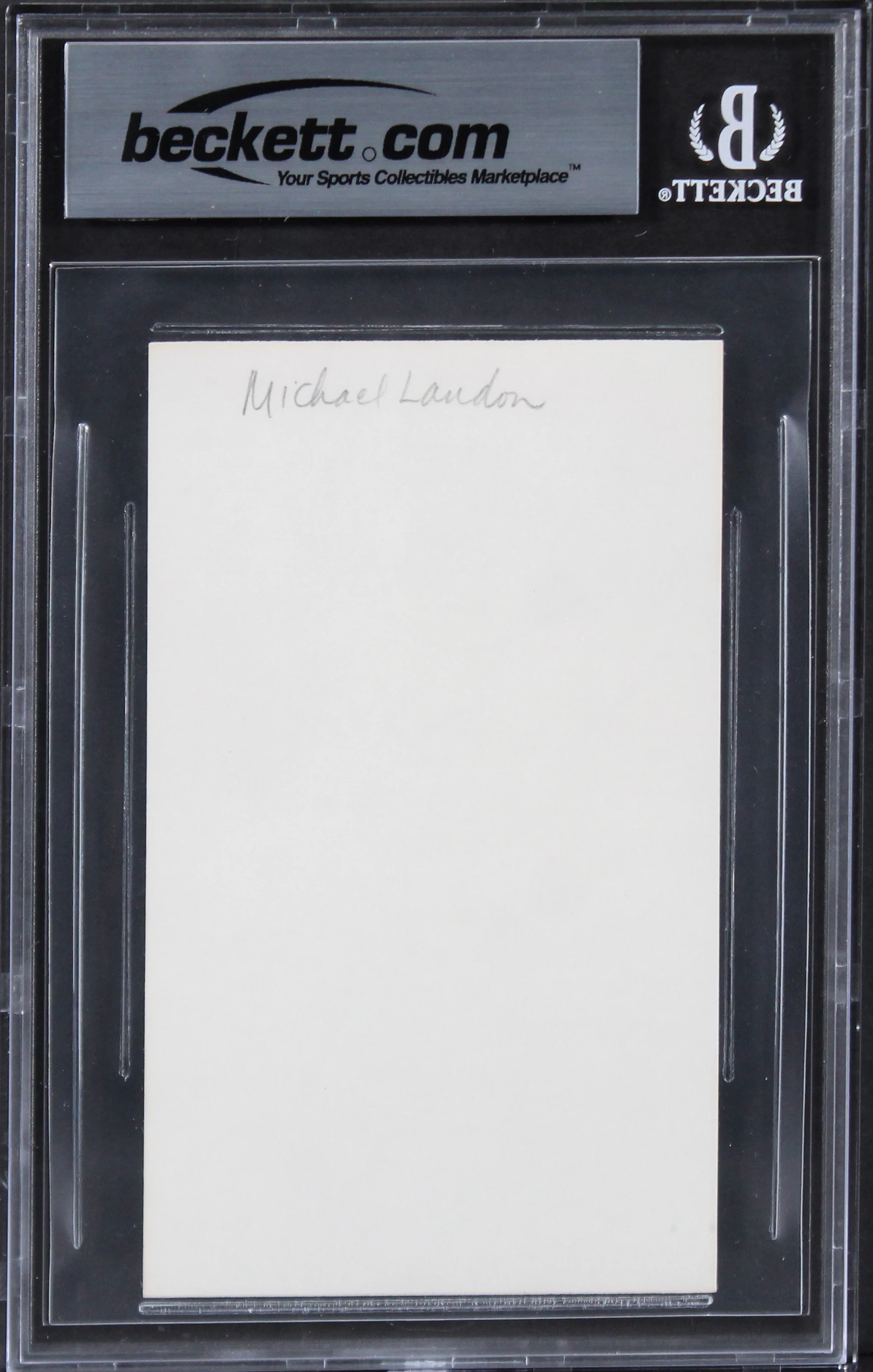 Michael Landon Bonanza Authentic Signed 3x5 Index Card Autographed BAS Slabbed - Image 3