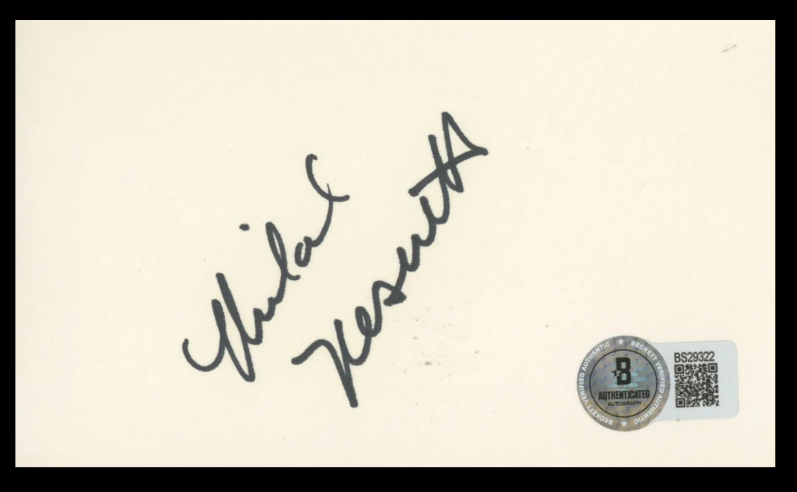 Michael Nesmith The Monkees Authentic Signed 3x5 Index Card BAS #BS29322 - Image 2