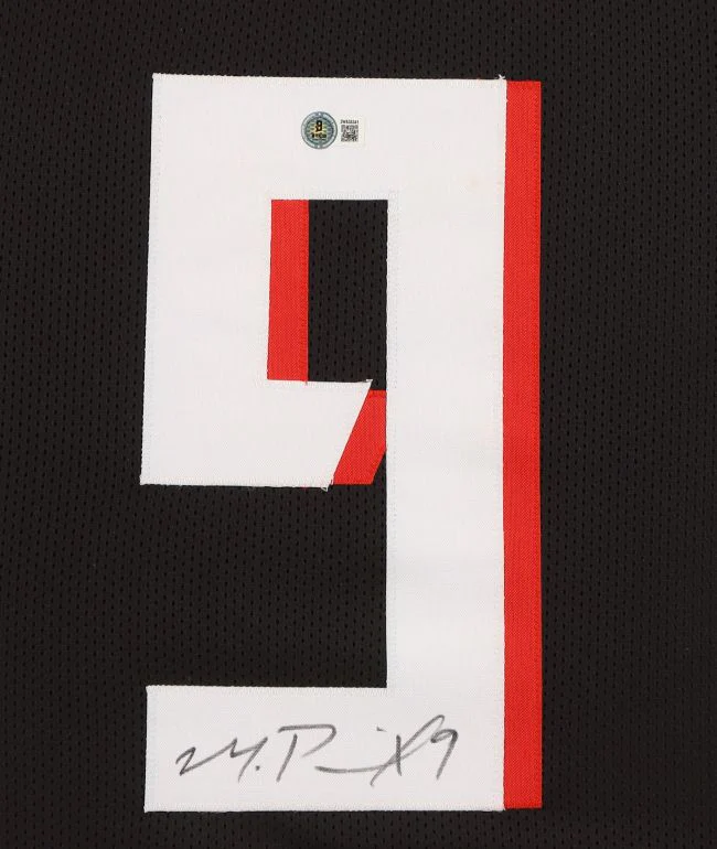Michael Penix Jr Atlanta Signed Framed Black Football Jersey BAS - Image 2