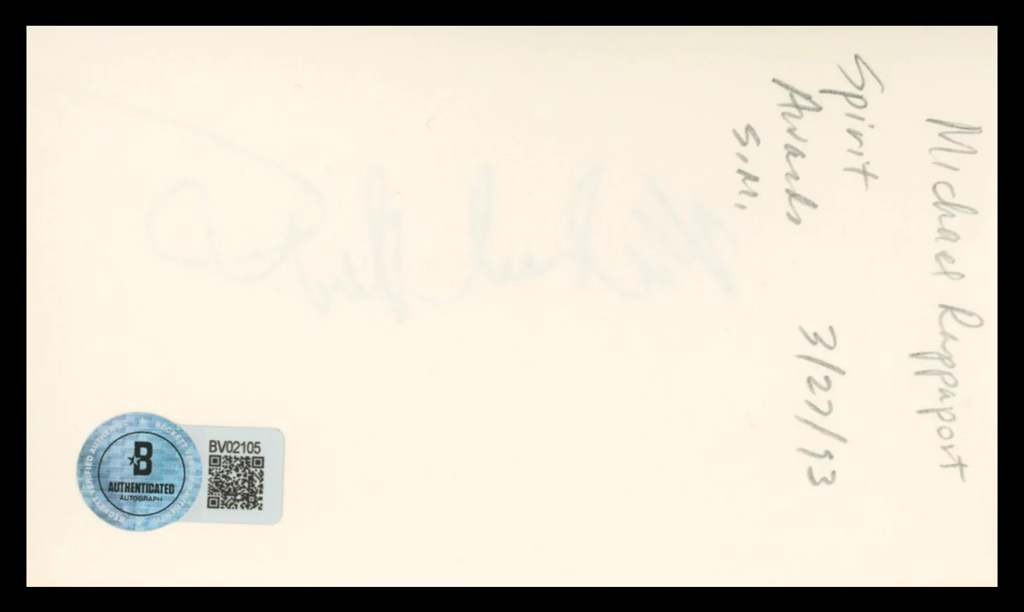 Michael Rapaport True Romance Authentic Signed 3x5 Index Card BAS #BV02105 - Image 3