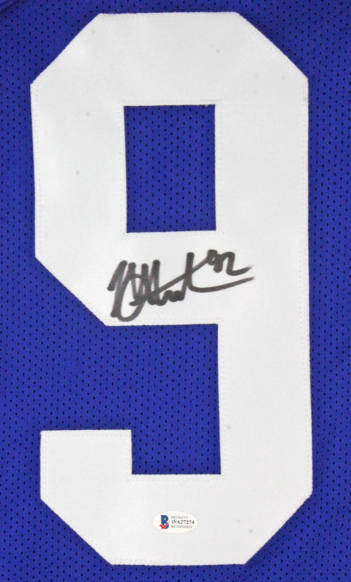 Michael Strahan Authentic Signed Blue Pro Style Framed Jersey BAS Witnessed - Image 3