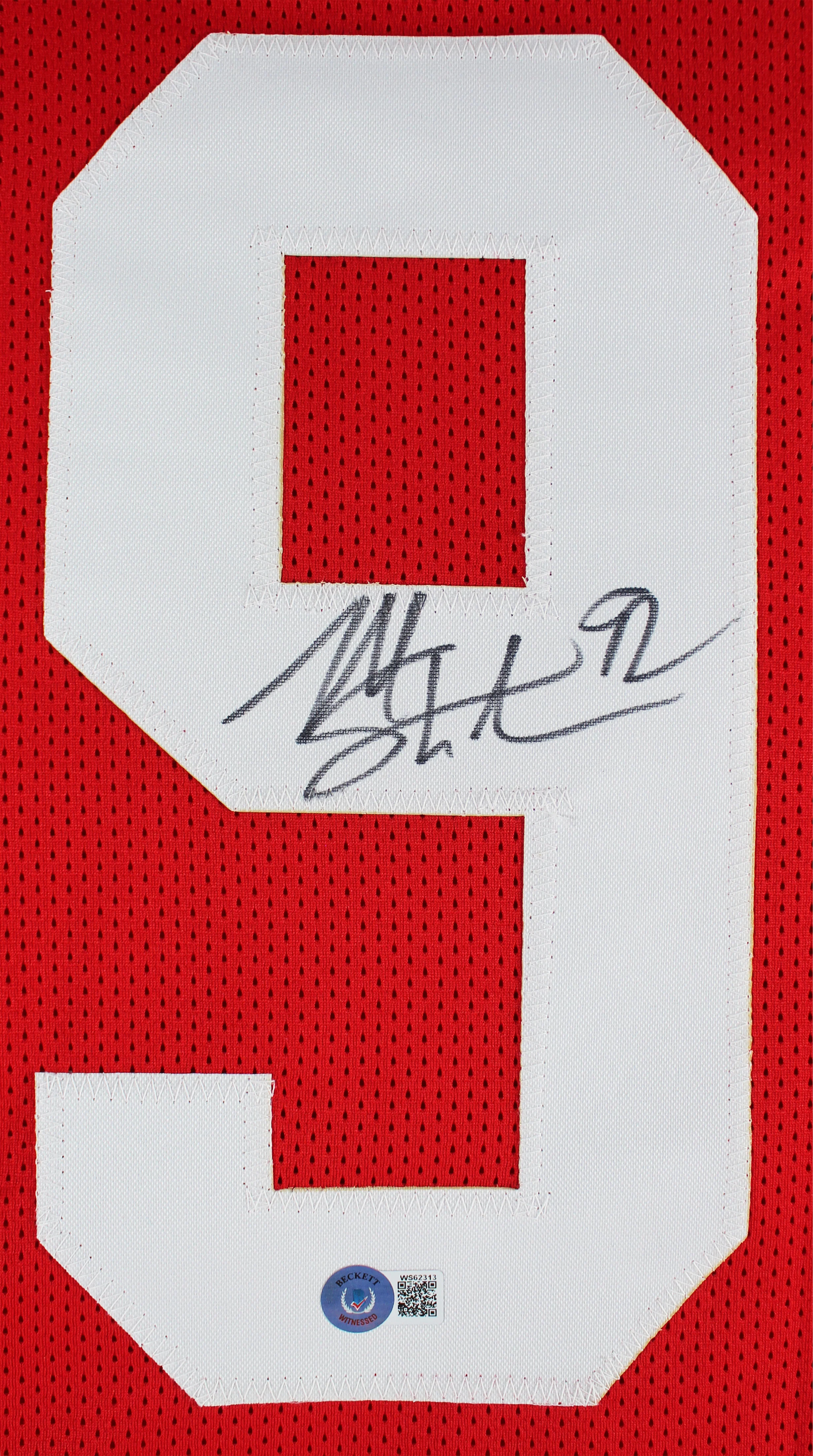 Michael Strahan Authentic Signed Red Pro Style Jersey Autographed BAS Witnessed - Image 3