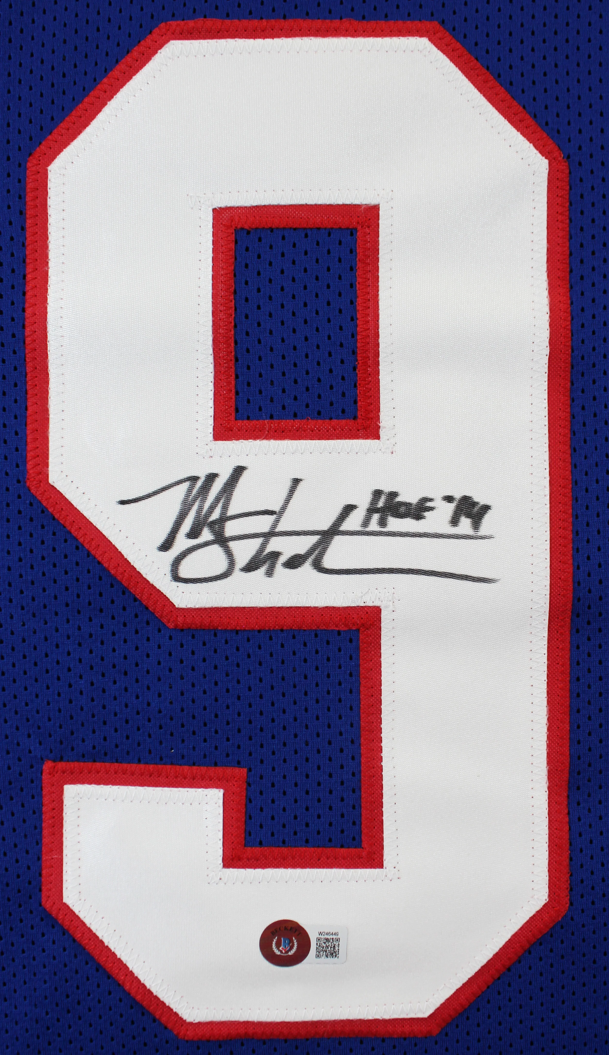 Michael Strahan "HOF 14" Authentic Signed Blue Pro Style Jersey BAS Witnessed - Image 4