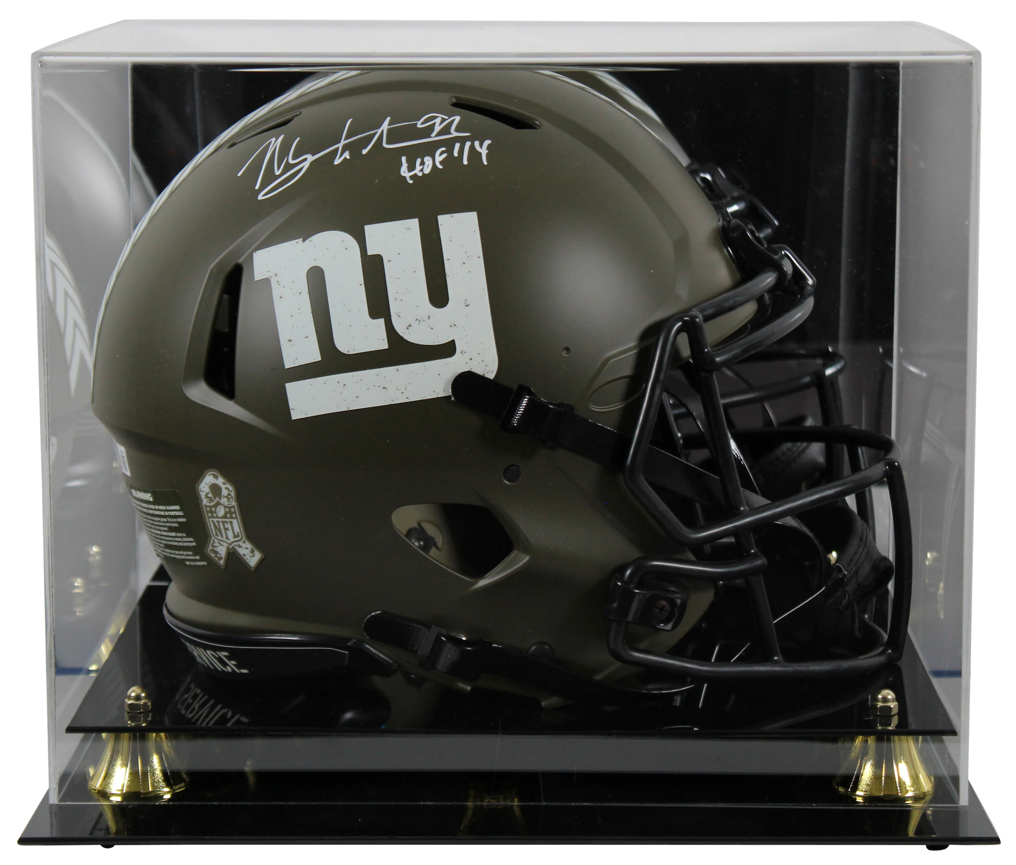 Michael Strahan "HOF 14" Signed STS F/S Speed Proline Helmet w/ Case BAS W - Image 2