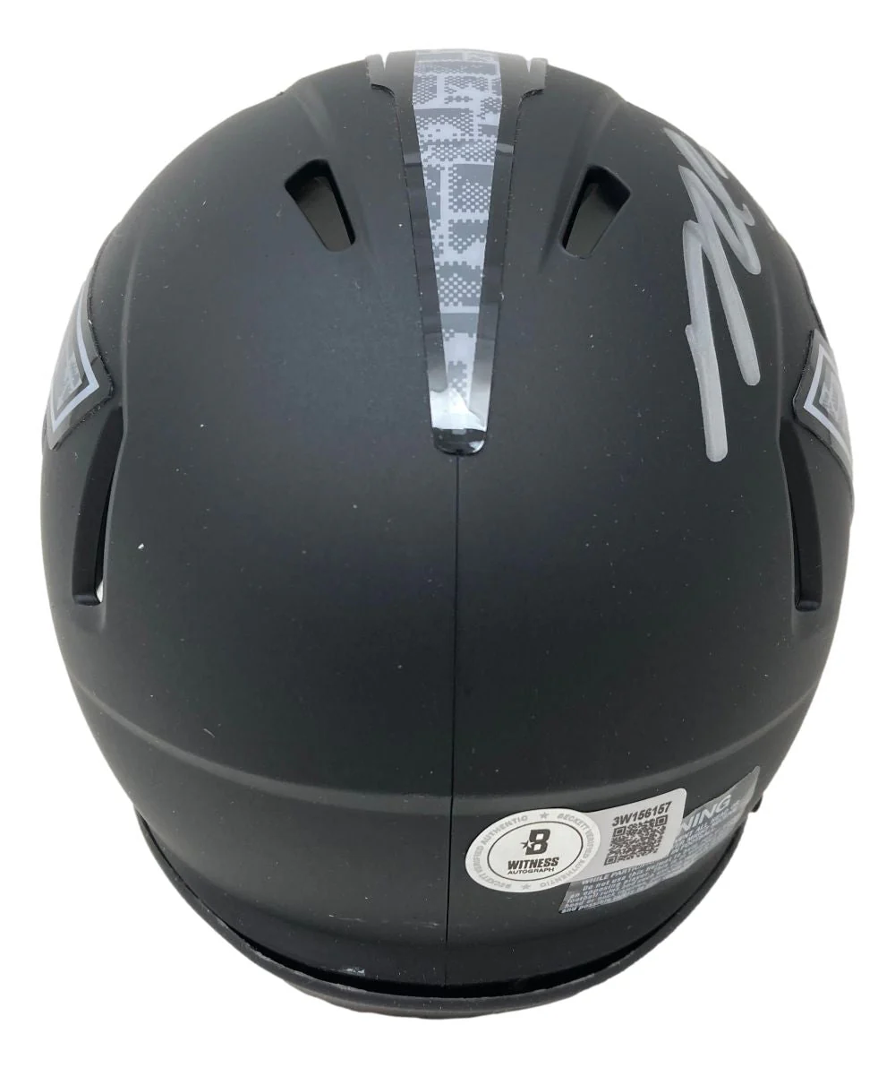 Michael Vick Signed Virginia Tech Hokies Matte Black Mini Speed Helmet BAS - Image 2