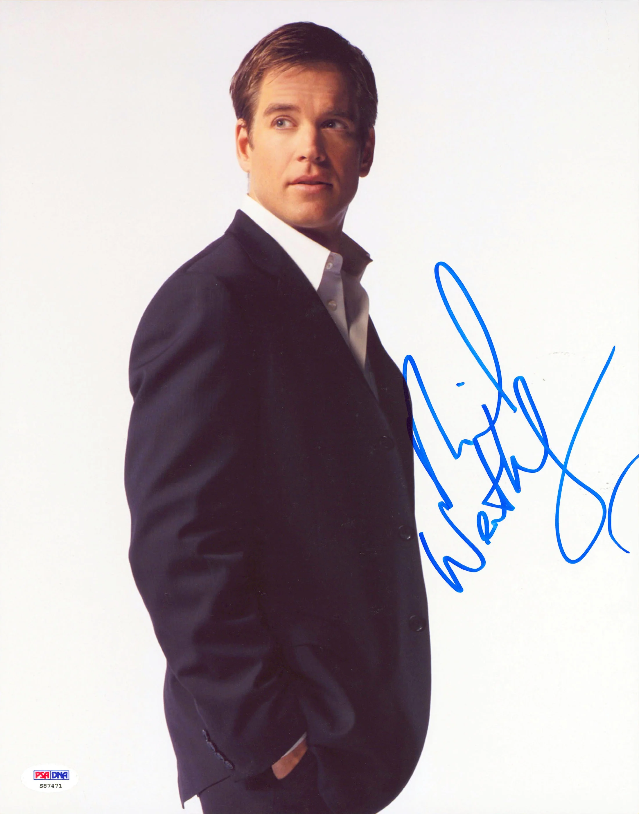 Michael Weatherly NCIS Authentic Signed 11x14 Vertical Photo PSA/DNA #S87471