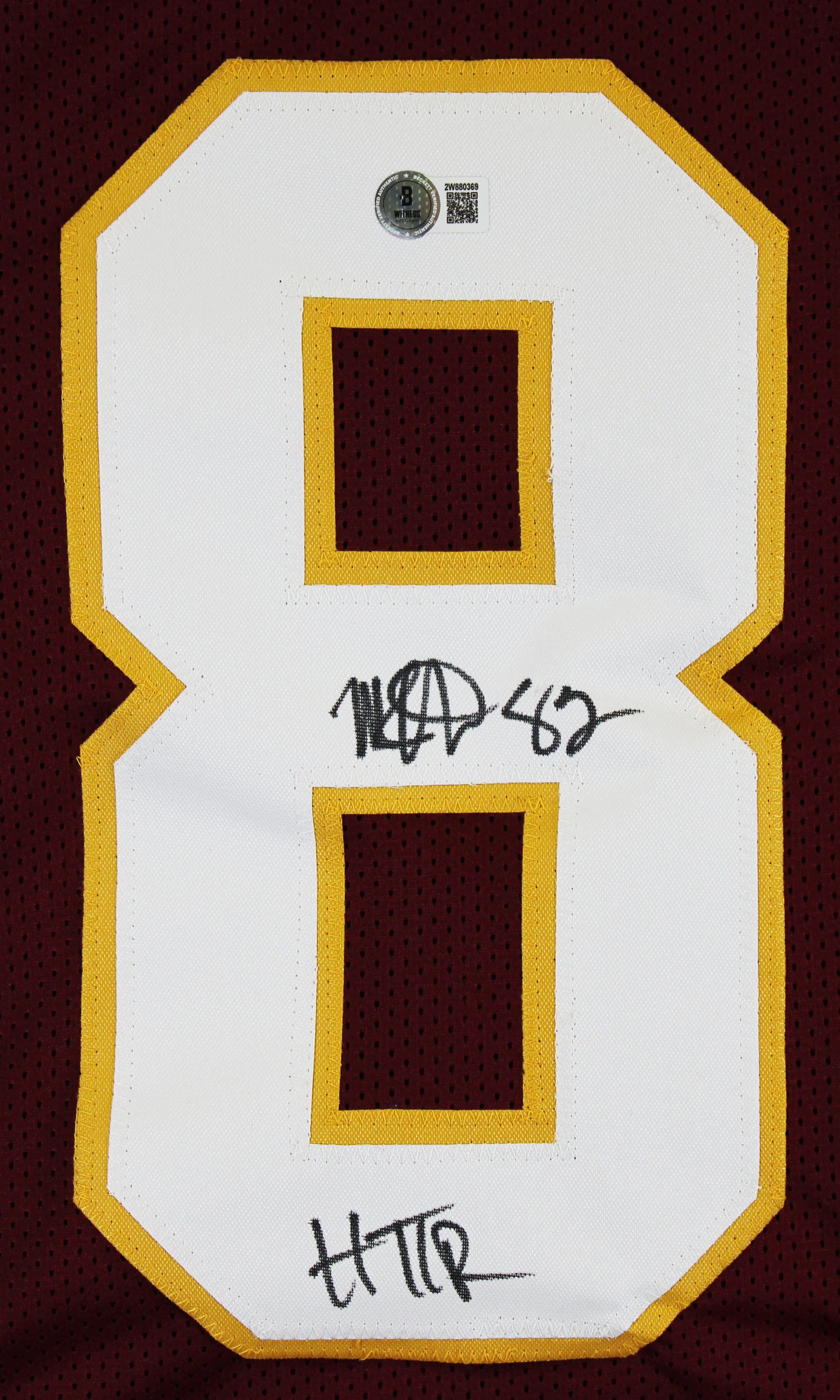 Michael Westbrook "HTTR" Authentic Signed Maroon Pro Style Jersey BAS Witnessed - Image 3
