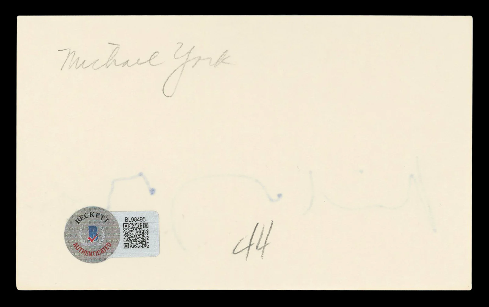 Michael York Logan's Run Authentic Signed 3x5 Index Card BAS #BL98495 - Image 3