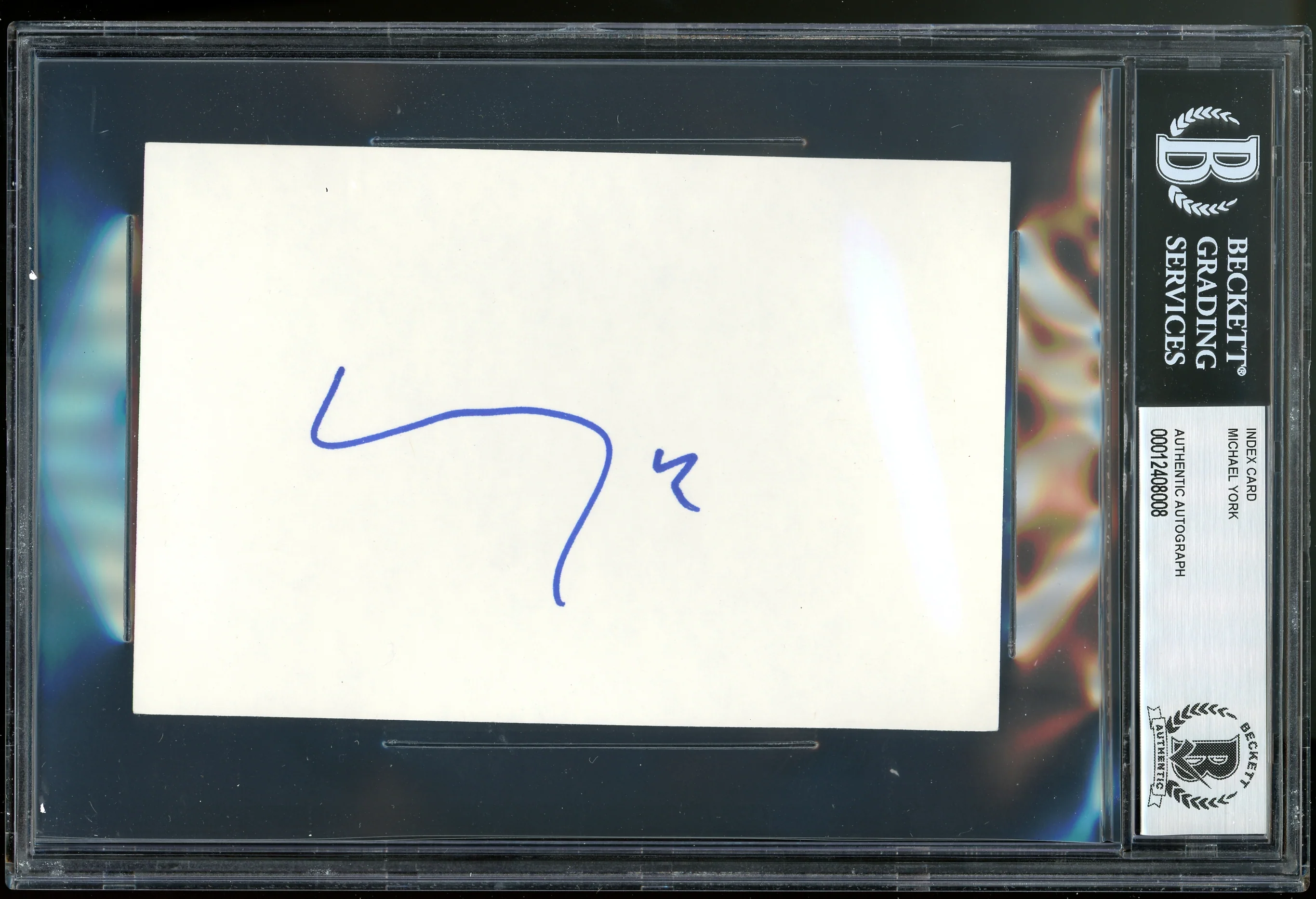 Michael York Romeo + Juliet Authentic Signed 4x6 Index Card BAS Slabbed - Image 2