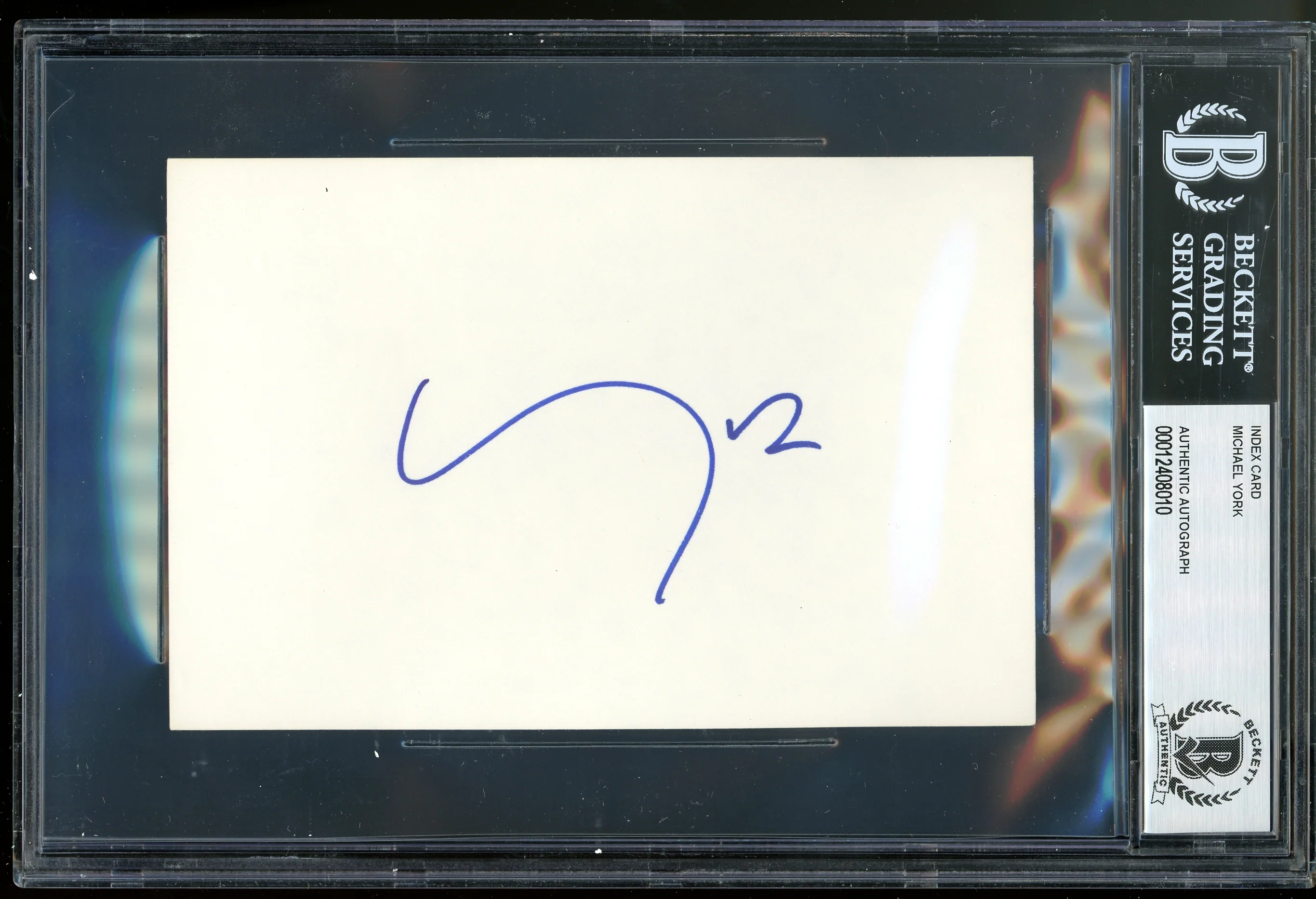 Michael York Romeo + Juliet Authentic Signed 4x6 Index Card BAS Slabbed - Image 2