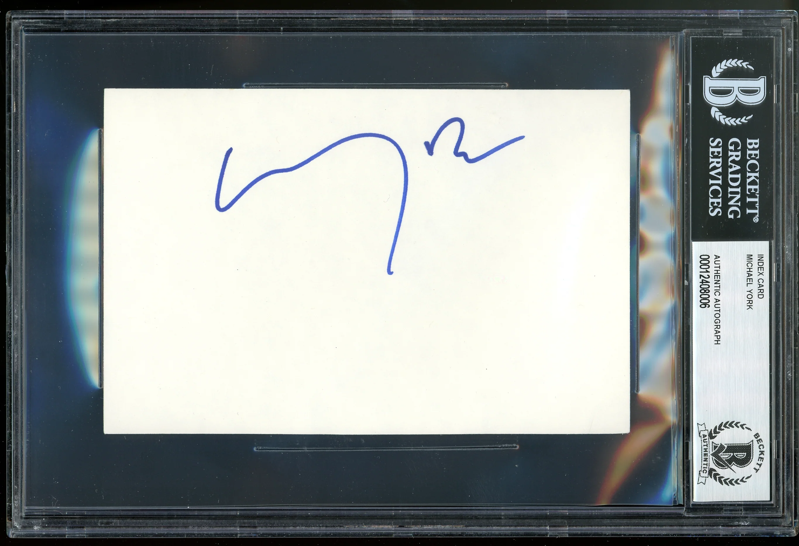 Michael York Romeo + Juliet Authentic Signed 4x6 Index Card BAS Slabbed - Image 2