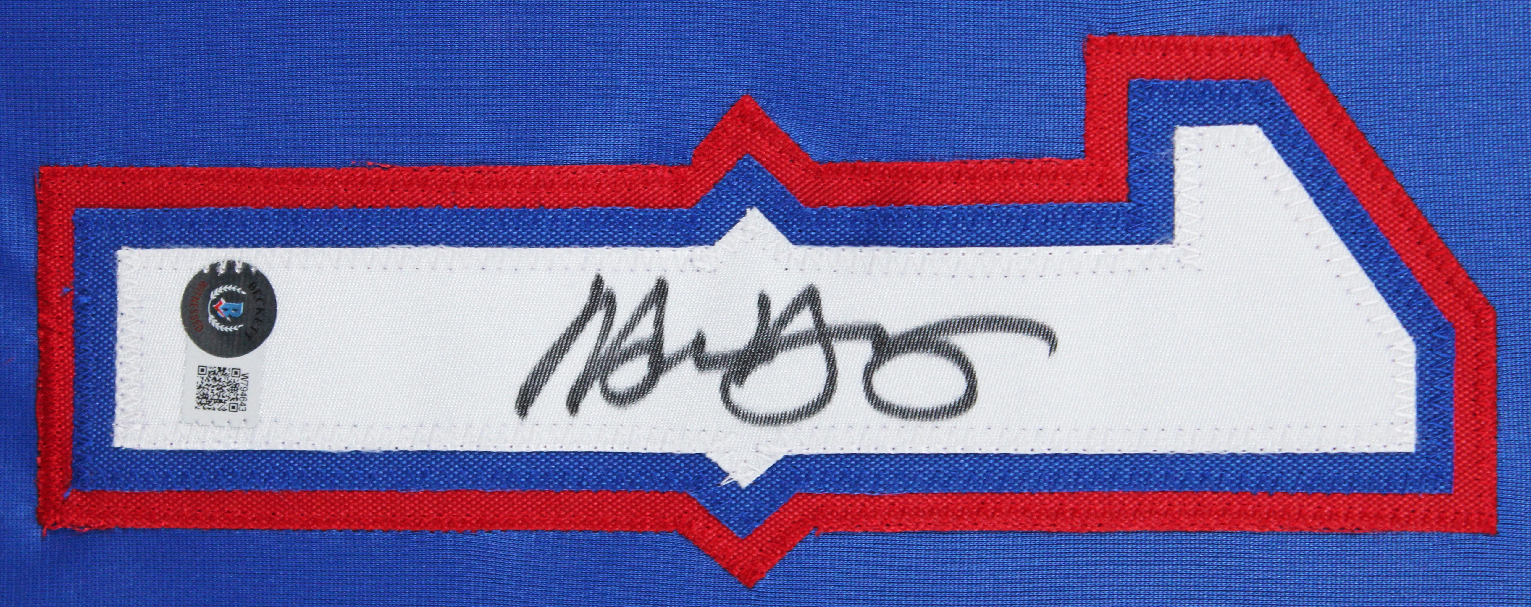 Michael Young Authentic Signed Blue Pro Style Framed Jersey BAS Witnessed - Image 3