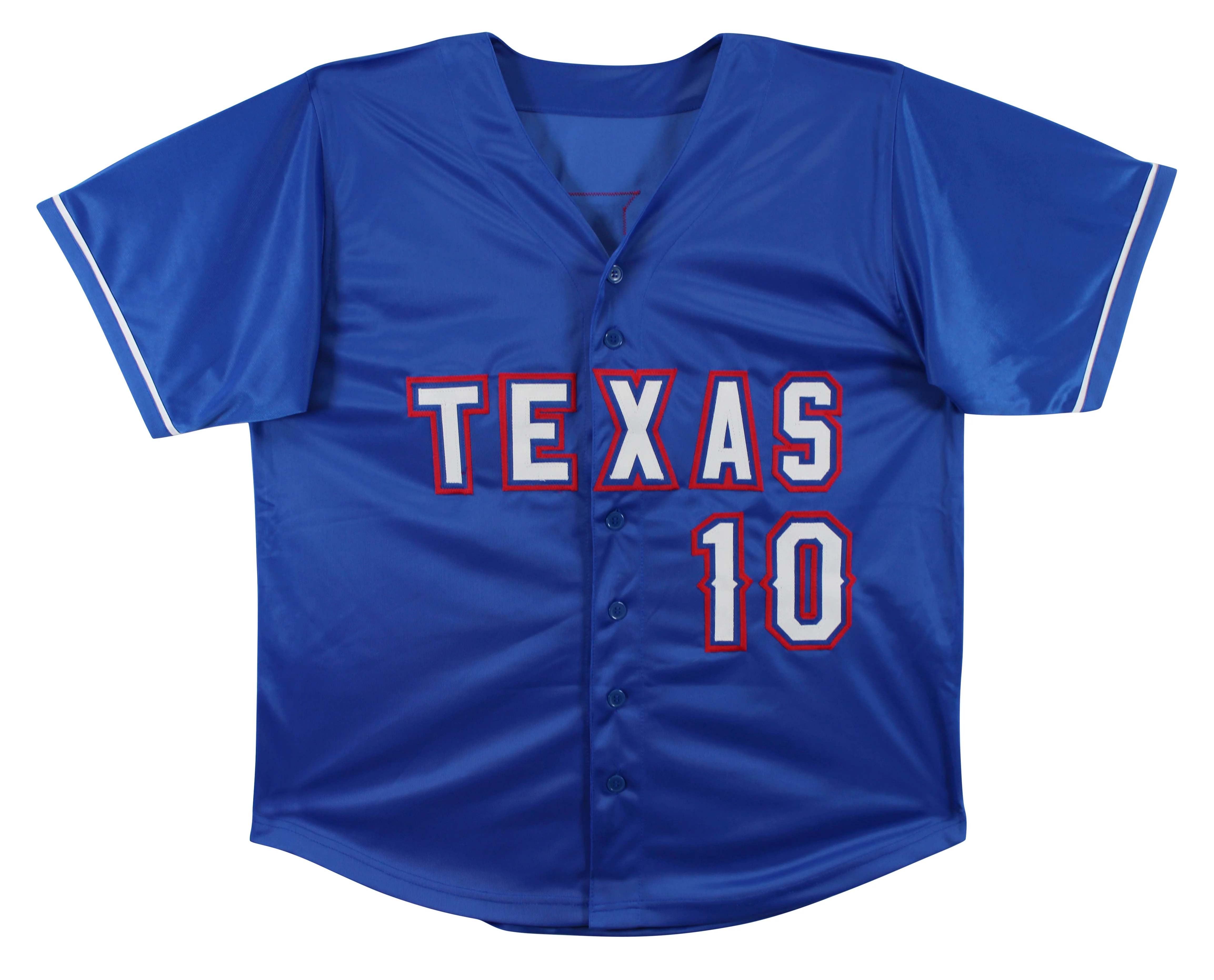 Michael Young Authentic Signed Blue Pro Style Jersey Autographed BAS Witnessed - Image 4