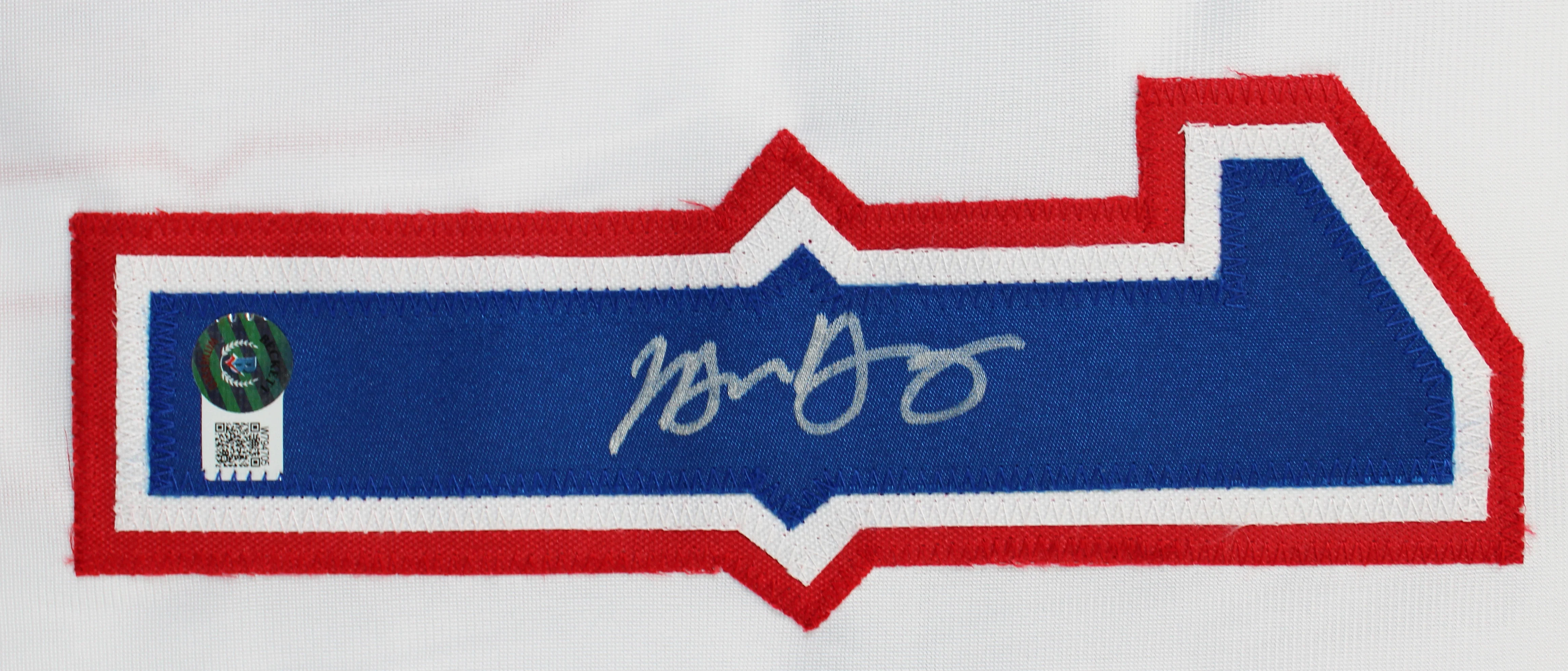 Michael Young Authentic Signed White Pro Style Jersey Autographed BAS Witnessed - Image 3