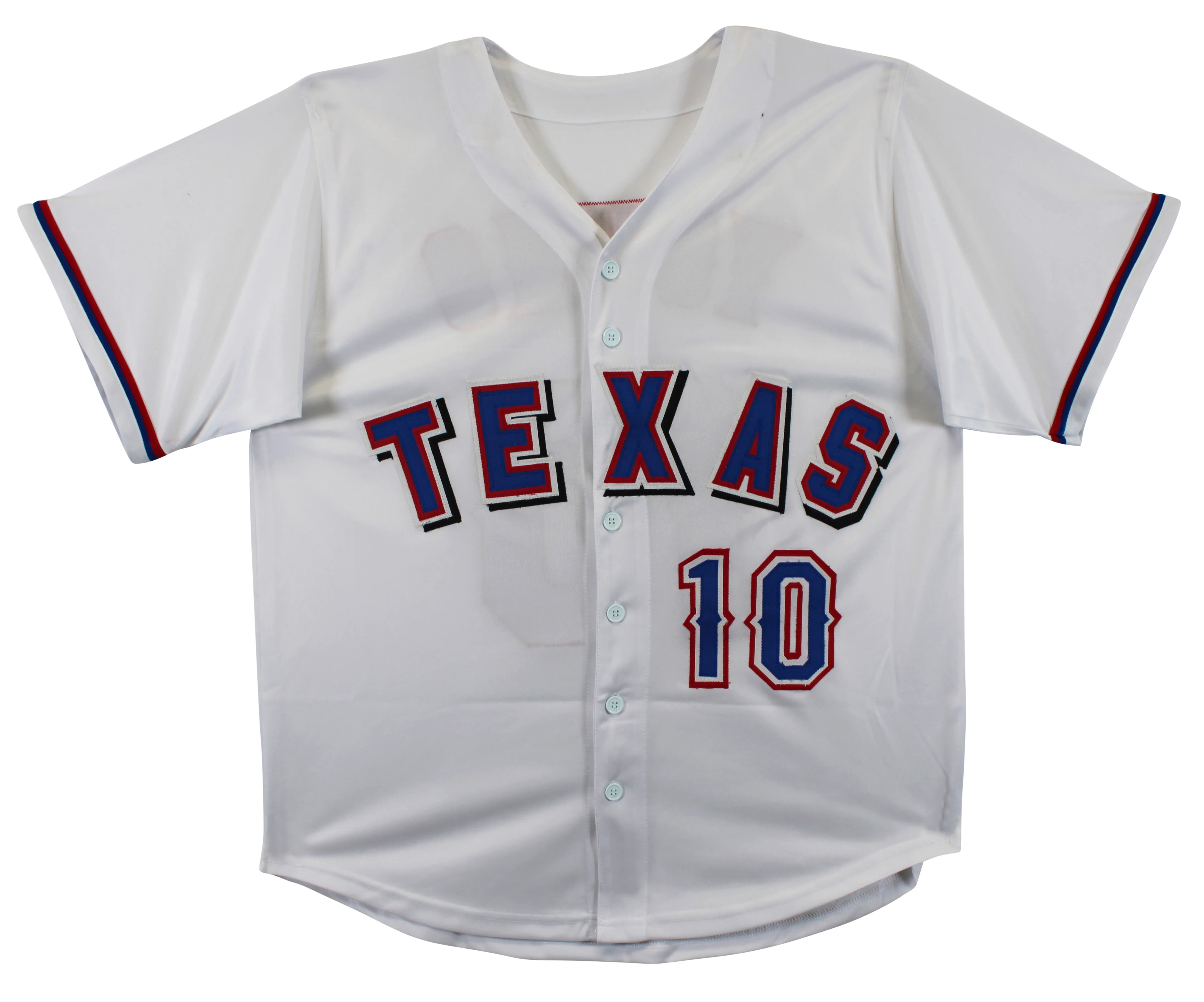 Michael Young Authentic Signed White Pro Style Jersey Autographed BAS Witnessed - Image 4