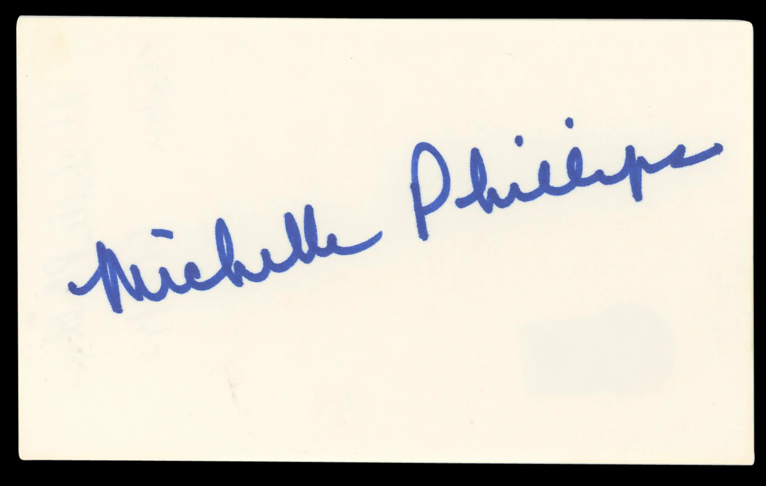 Michelle Phillips Knots Landing Authentic Signed 3x5 Index Card BAS #BL96504