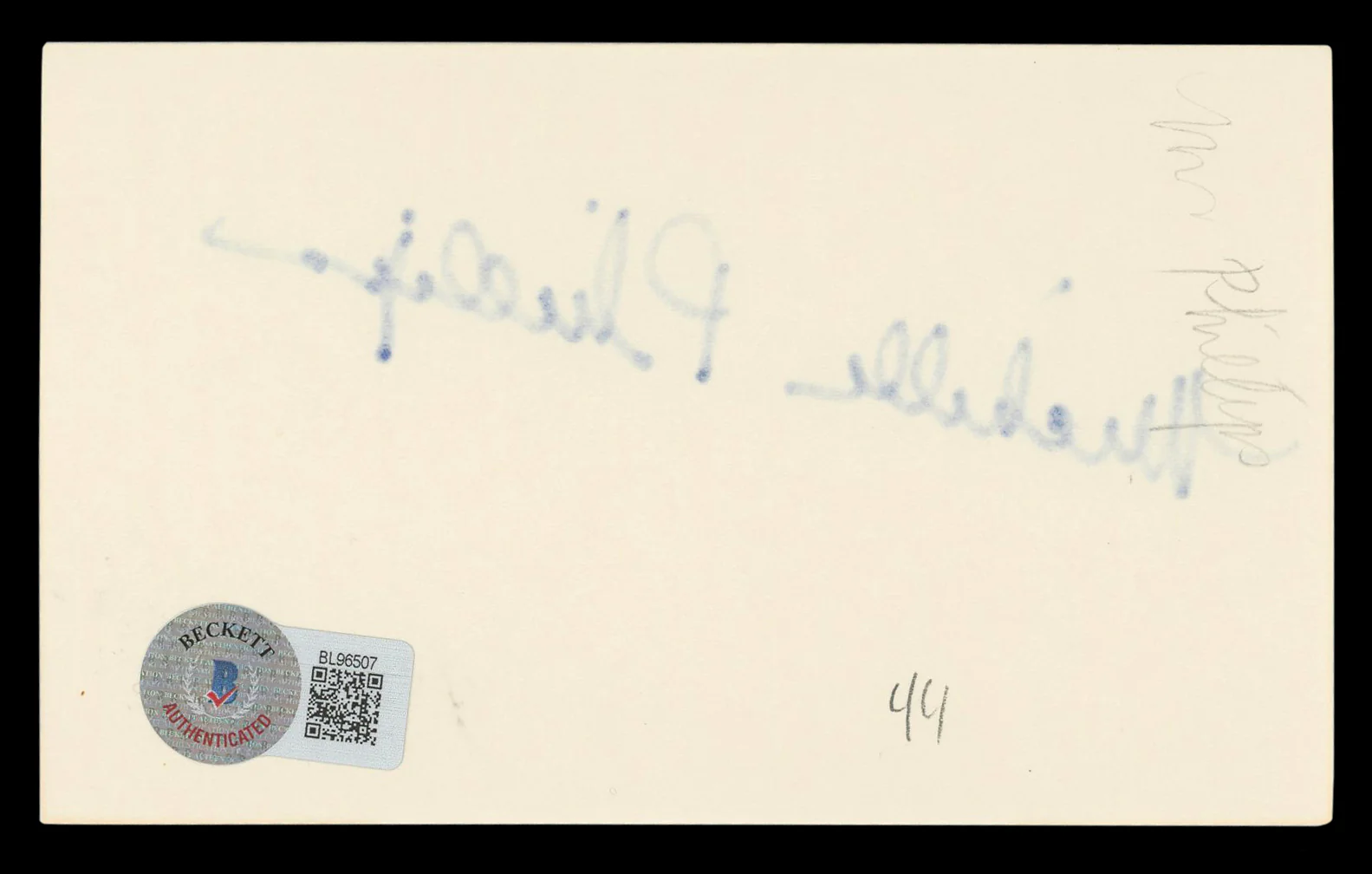 Michelle Phillips Knots Landing Authentic Signed 3x5 Index Card BAS #BL96507 - Image 3