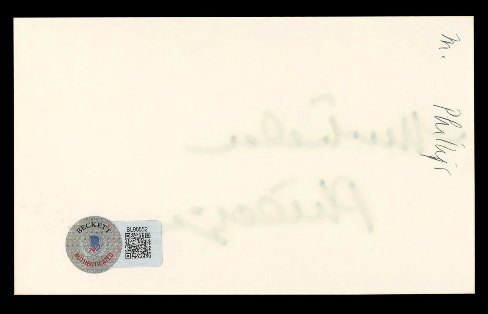 Michelle Phillips Knots Landing Authentic Signed 3x5 Index Card BAS #BL98852 - Image 3