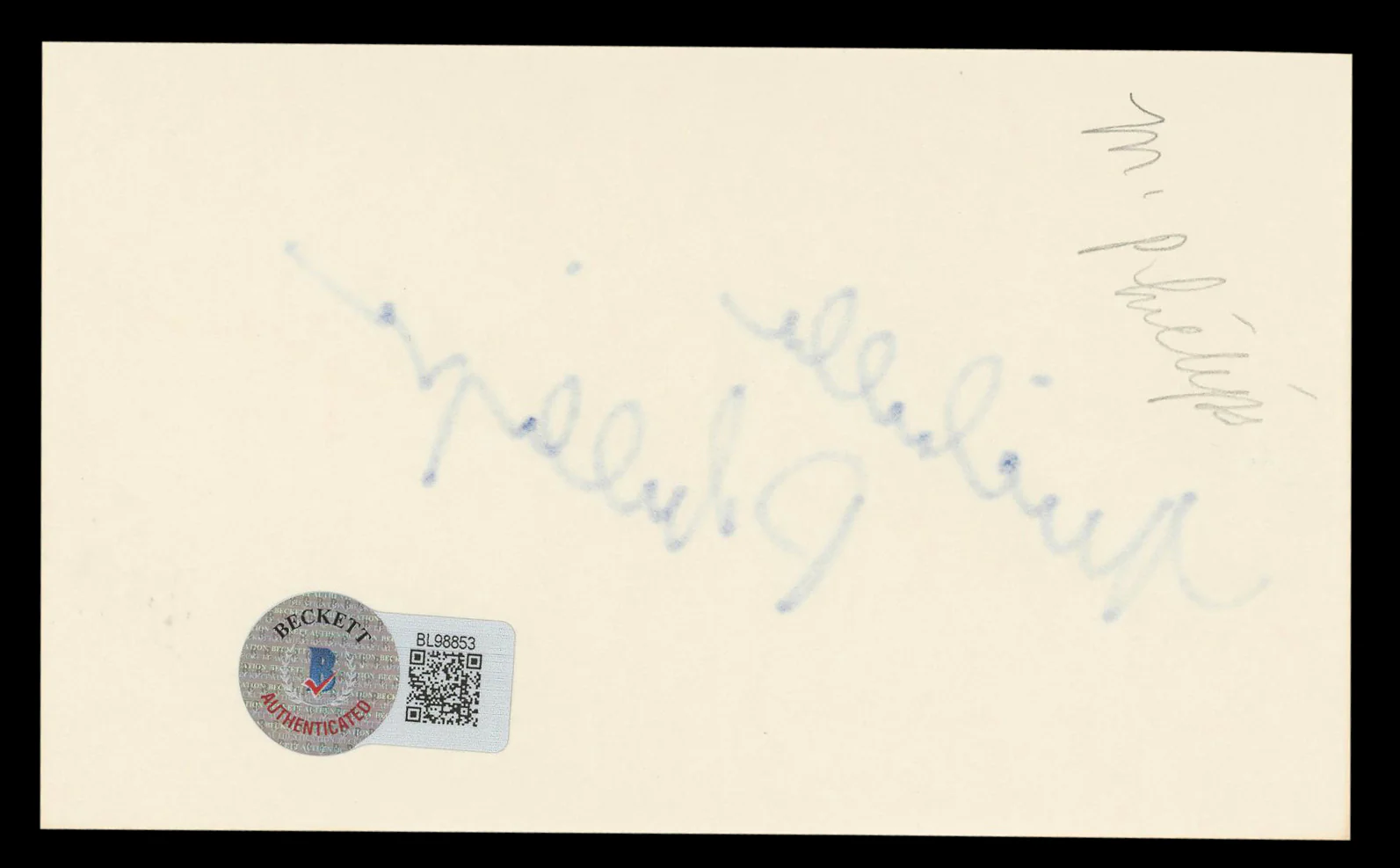 Michelle Phillips Knots Landing Authentic Signed 3x5 Index Card BAS #BL98853 - Image 3