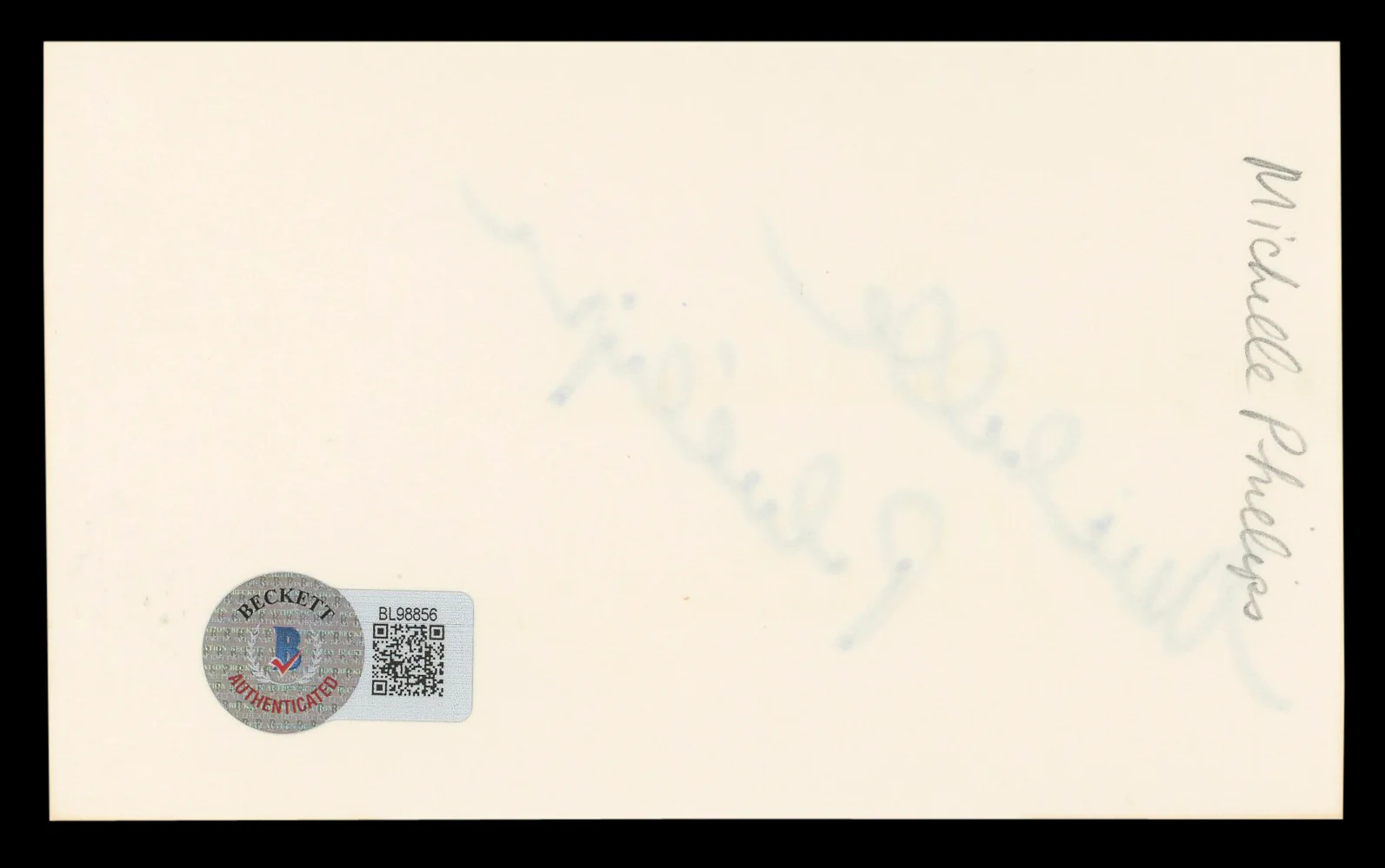 Michelle Phillips Knots Landing Authentic Signed 3x5 Index Card BAS #BL98856 - Image 3