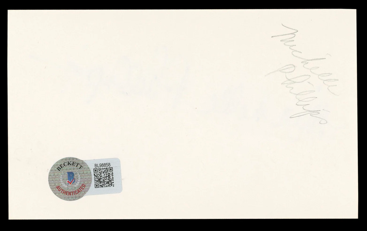 Michelle Phillips Knots Landing Authentic Signed 3x5 Index Card BAS #BL98858 - Image 3