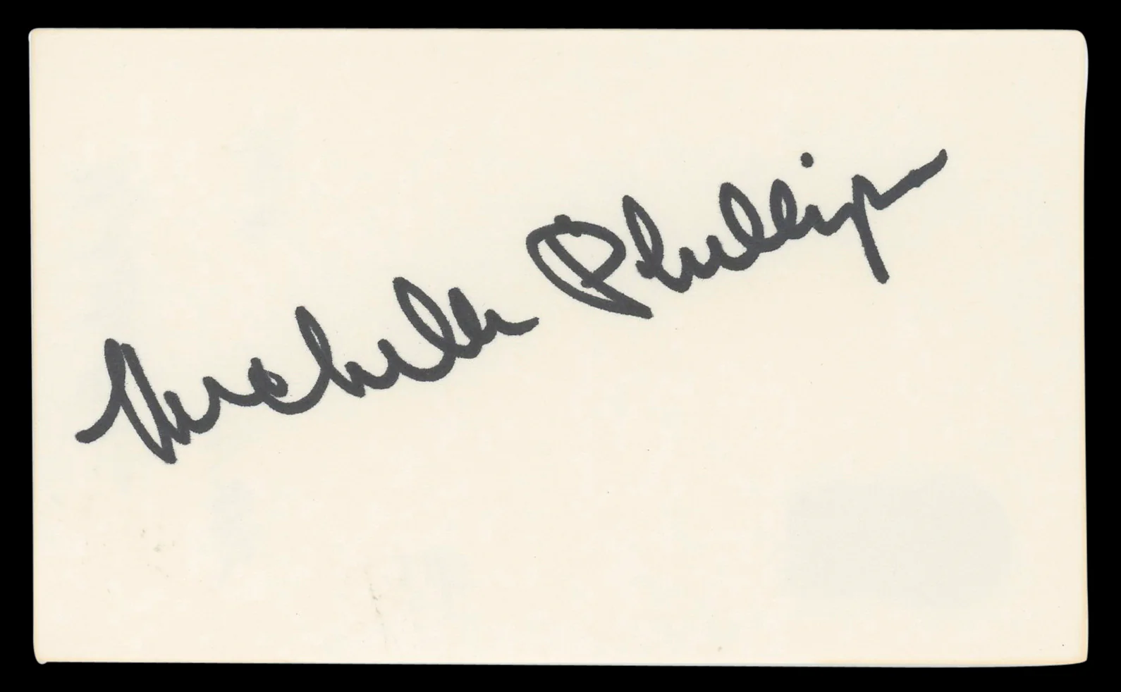 Michelle Phillips Valentino Authentic Signed 3x5 Index Card BAS #BL96363 - Image 2