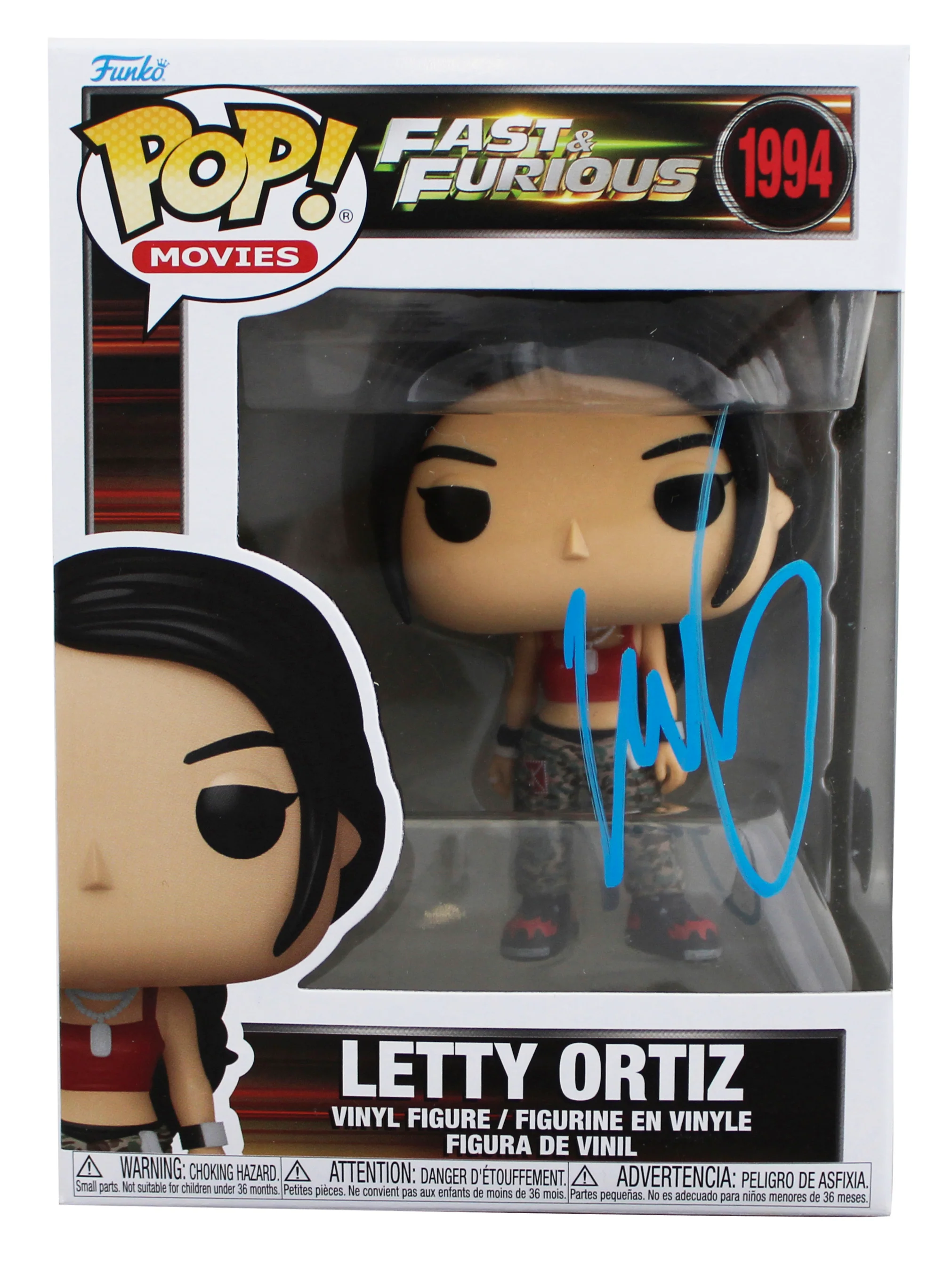 Michelle Rodriguez Fast & Furious Signed Letty Ortiz #1994 Funko Pop Figure BAS - Image 2