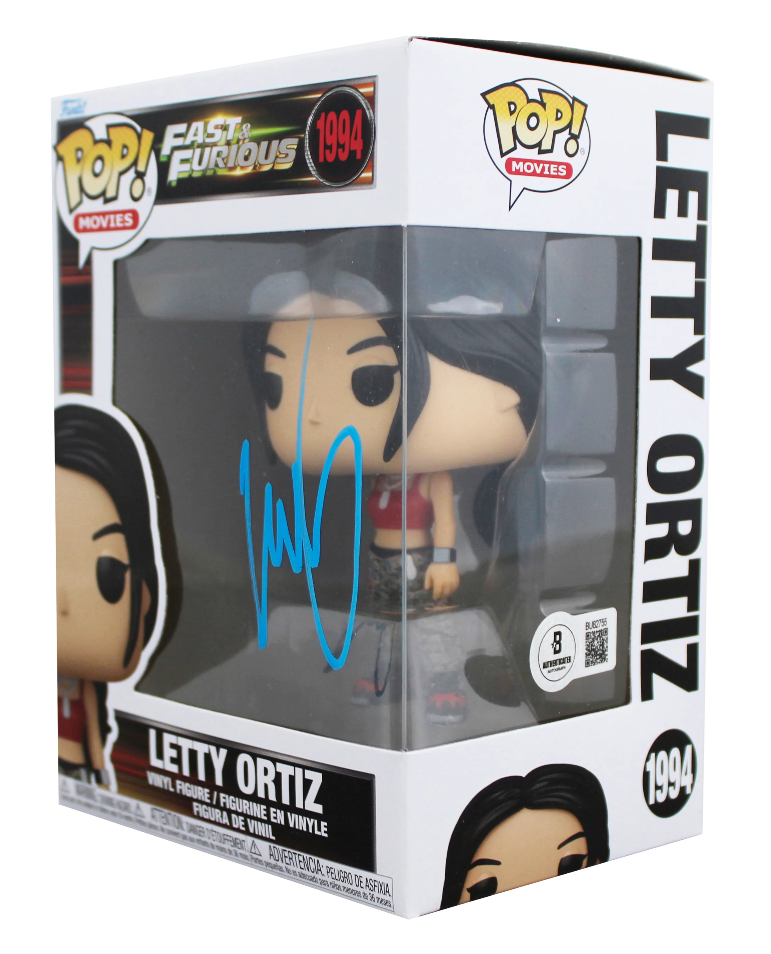 Michelle Rodriguez Fast & Furious Signed Letty Ortiz #1994 Funko Pop Figure BAS - Image 3