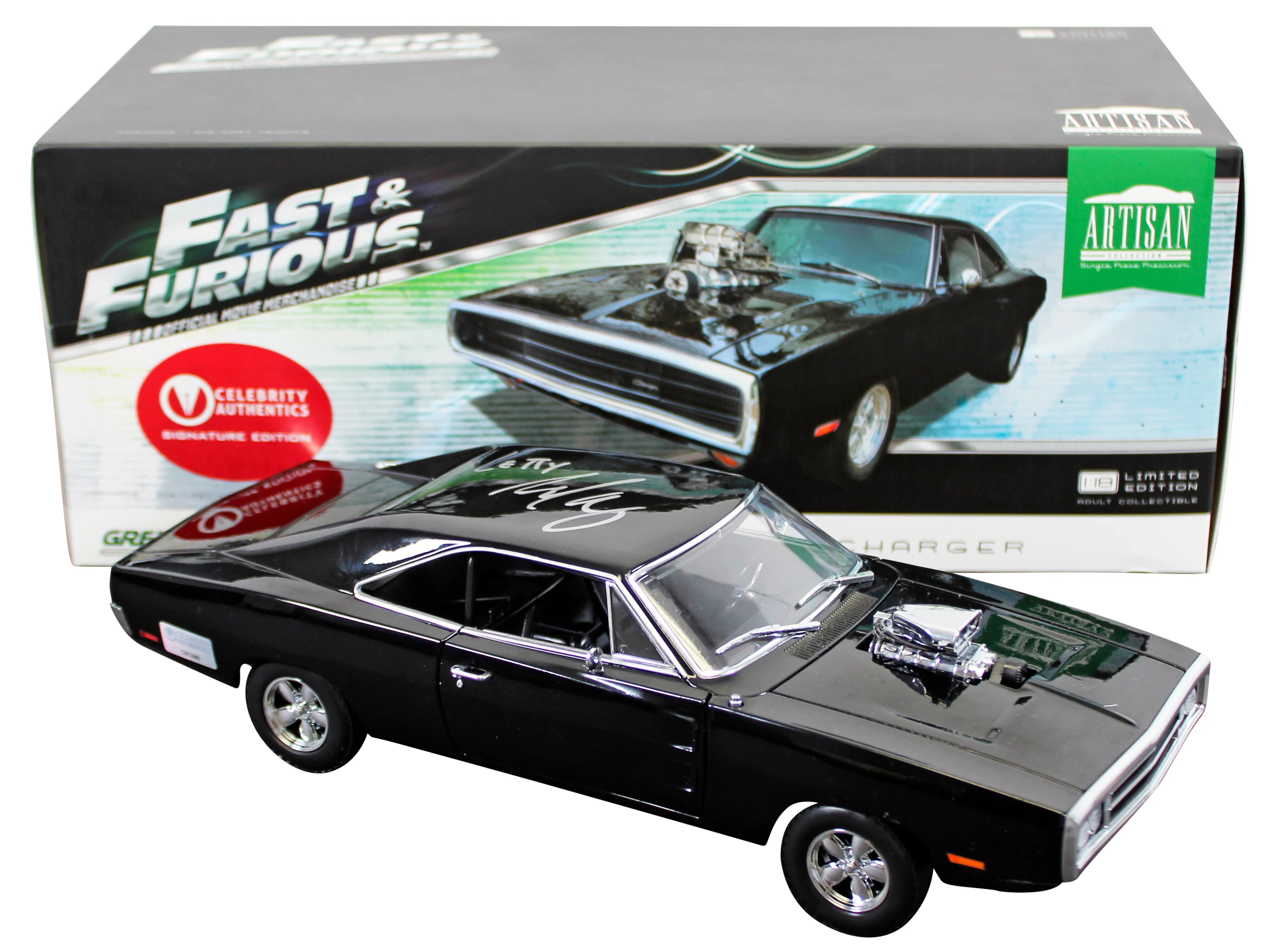 Michelle Rodriguez "Letty" Signed 1970 Dodge Charger 1:18 Scale Die Cast Car BAS - Image 2