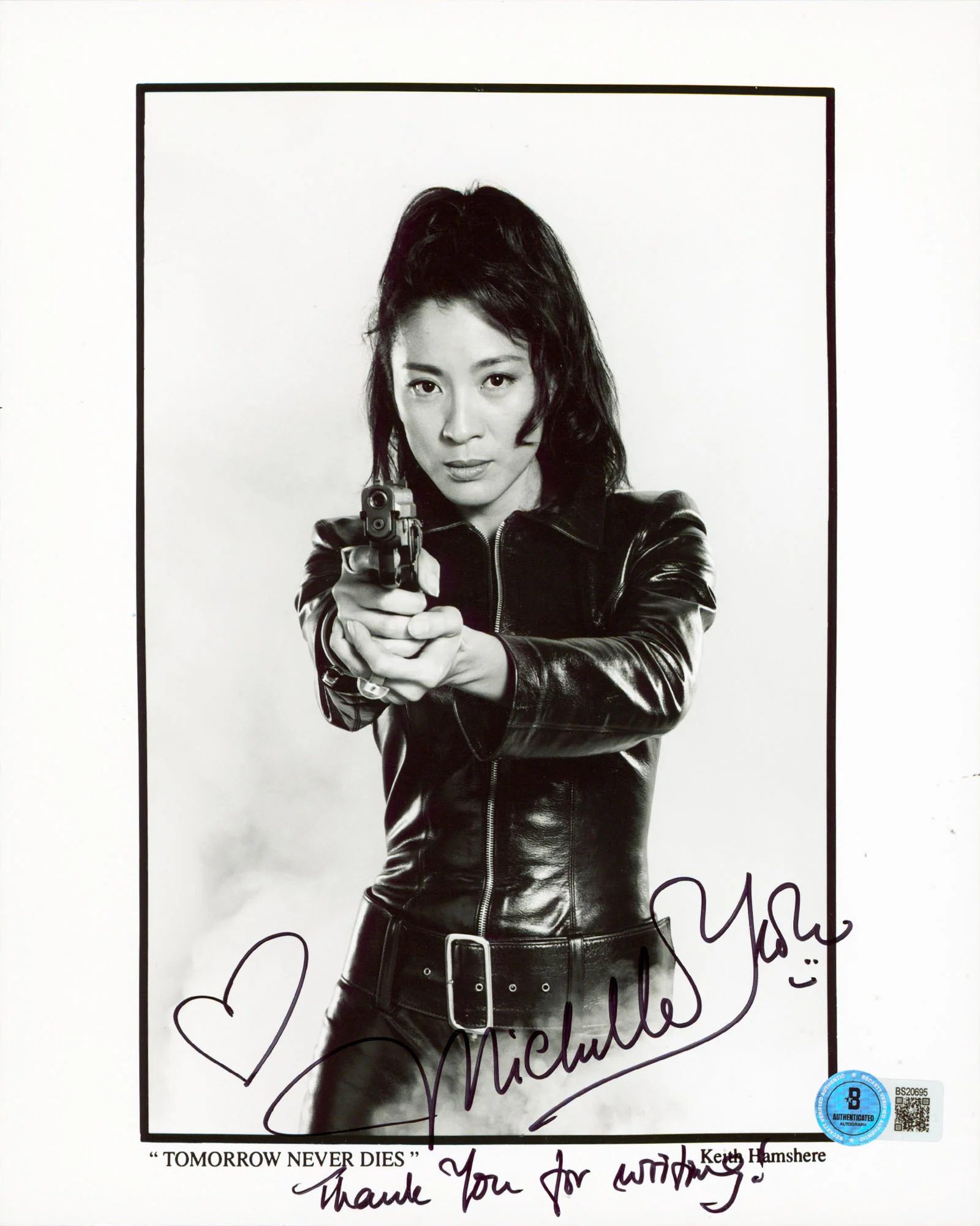 Michelle Yeoh Tomorrow Never Dies "Thank You For Writing" Signed 8x10 Photo BAS