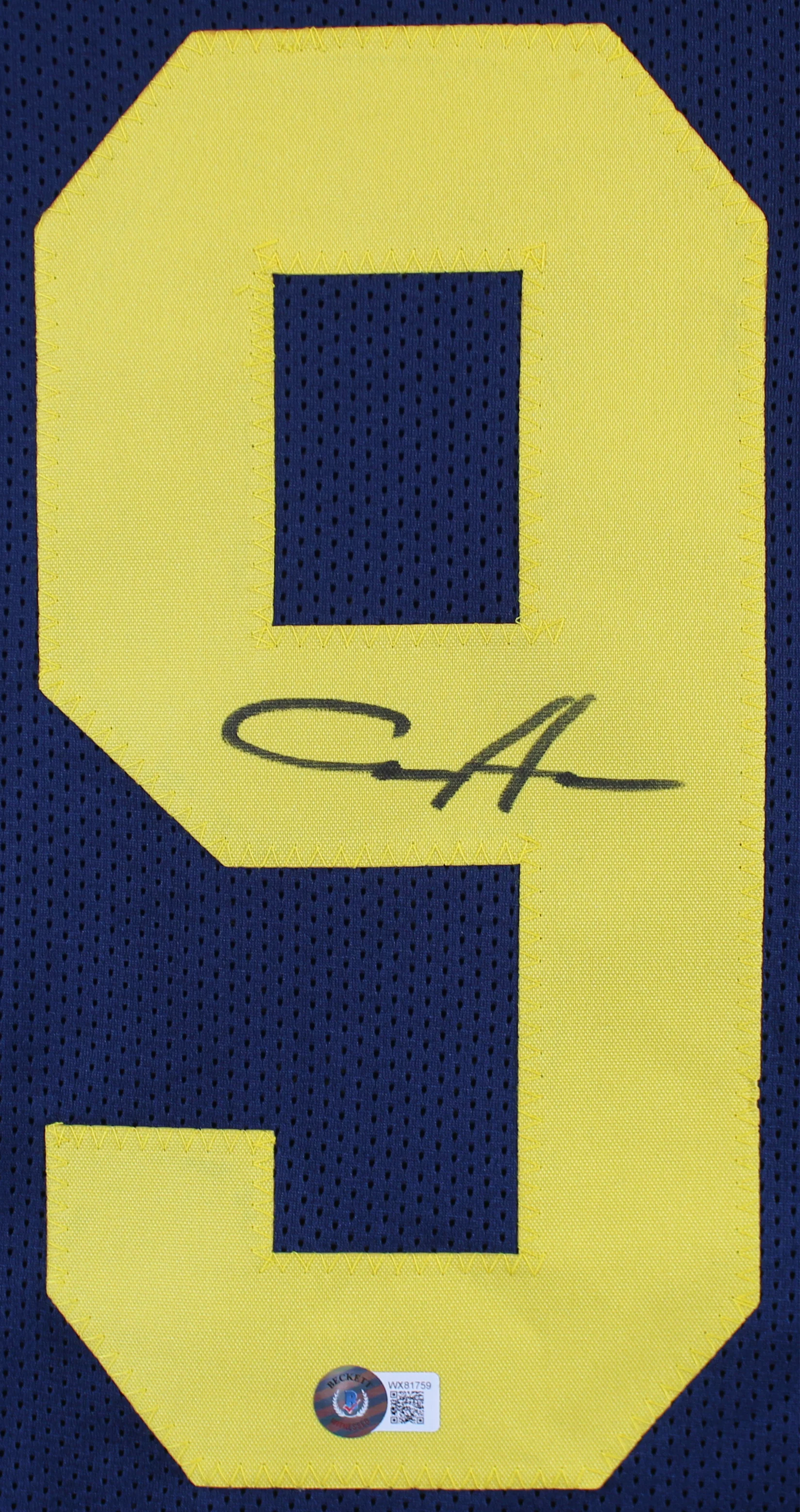 Michigan Aidan Hutchinson Signed Navy Blue Pro Style Jersey BAS Witnessed - Image 3