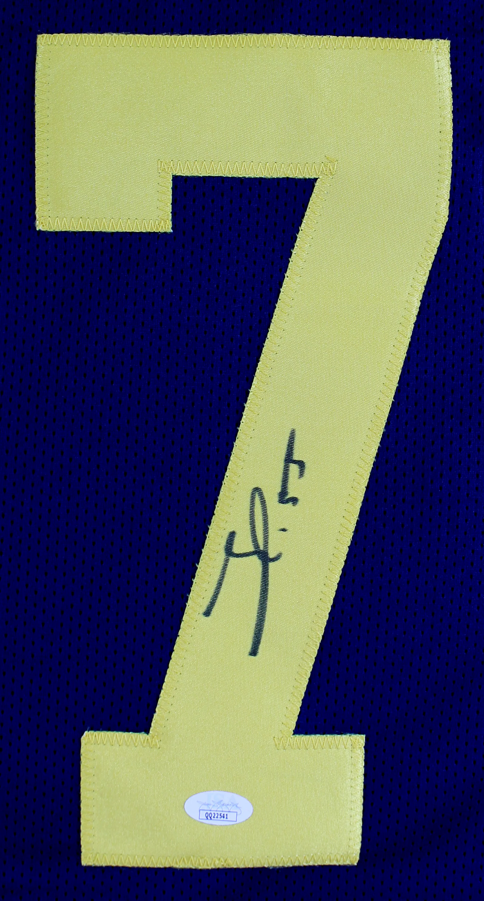 Michigan Frank Clark Authentic Signed Navy Blue Pro Style Jersey Autographed JSA - Image 3