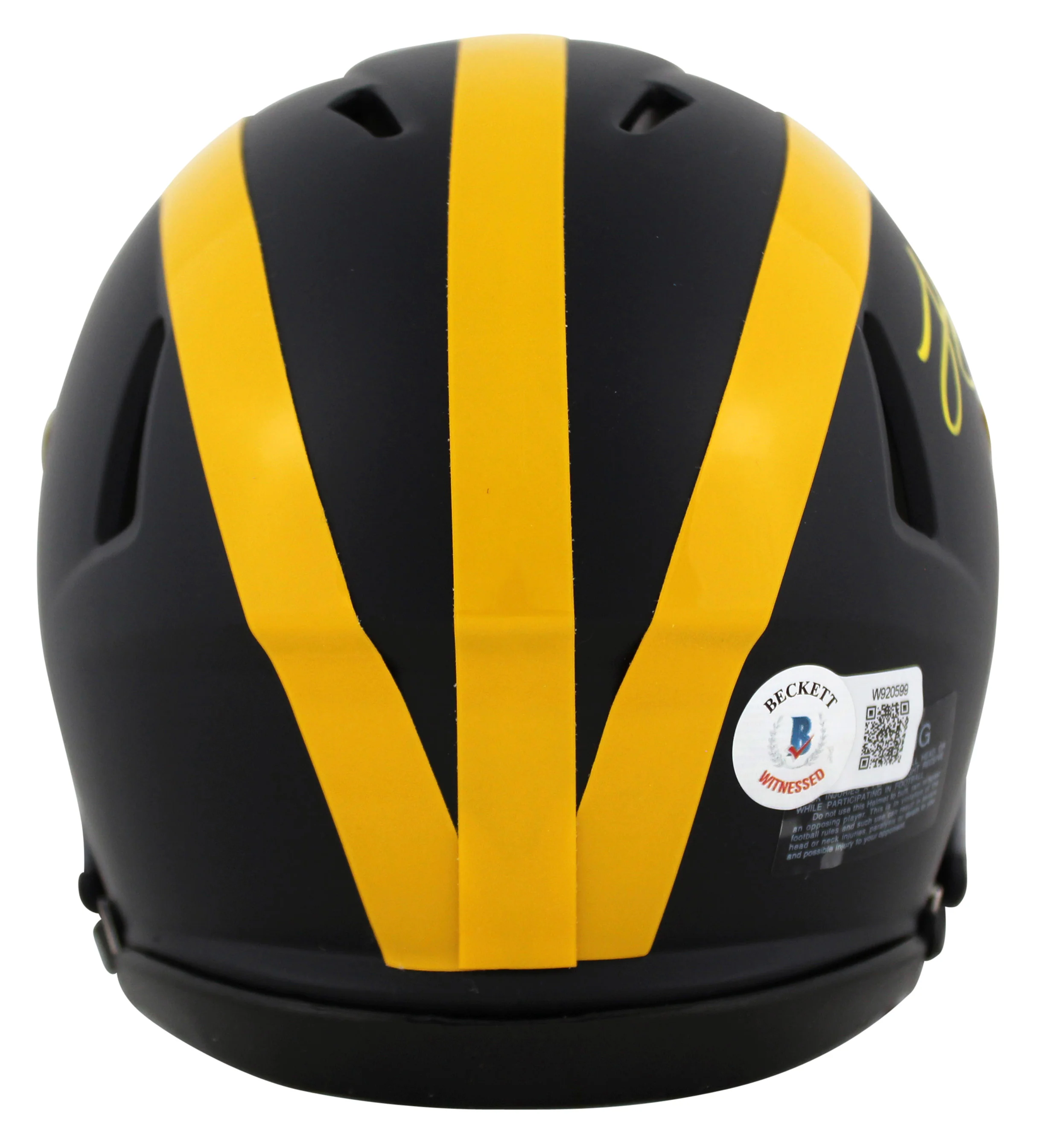 Michigan Luke Schoonmaker Signed Speed Mini Helmet W/ Case BAS Witnessed - Image 4